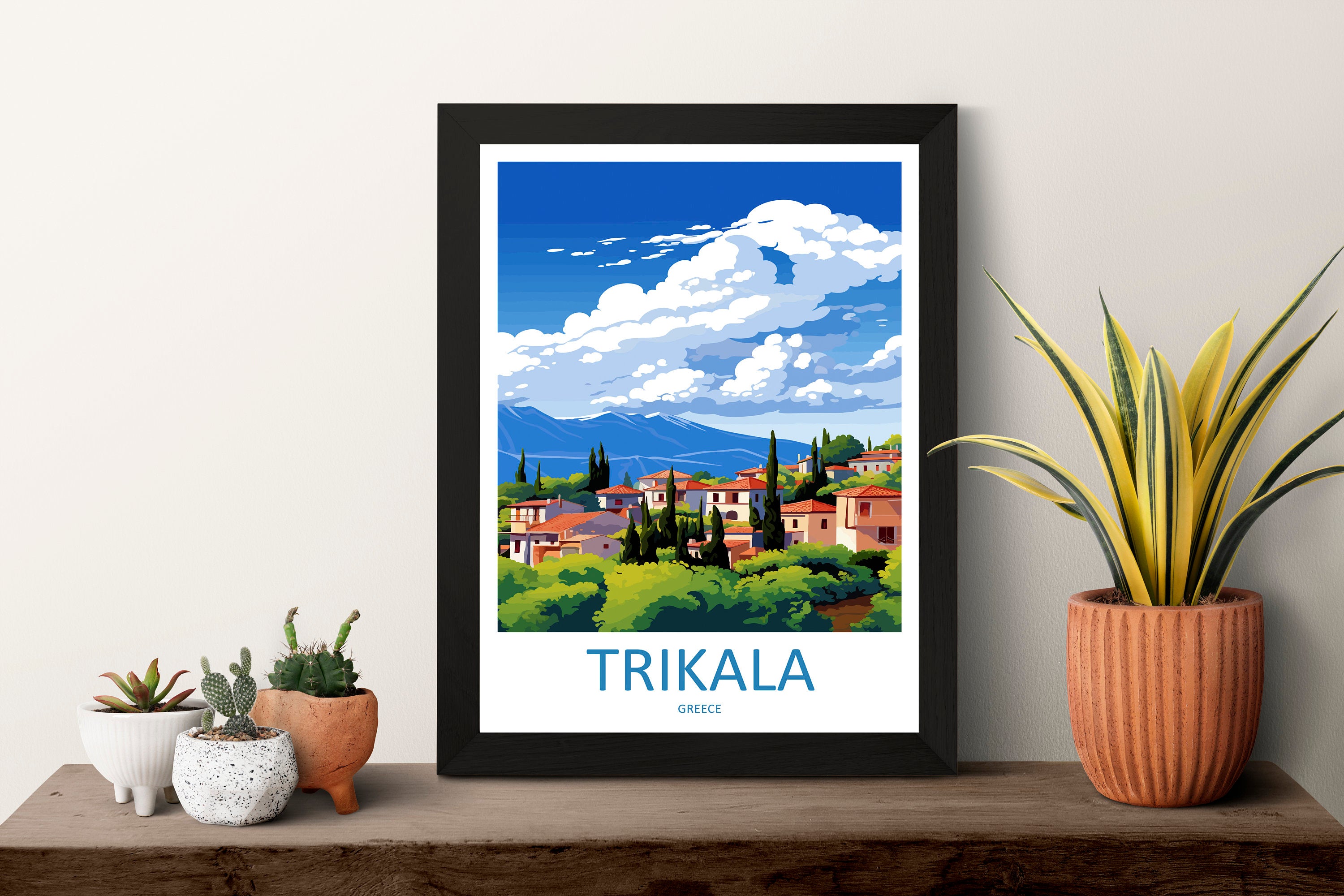 Trikala Travel Print Wall Art Trikala Greece Wall Hanging Home Deco Trikala Gift Art Lovers Wall Art Print Trikala Greece