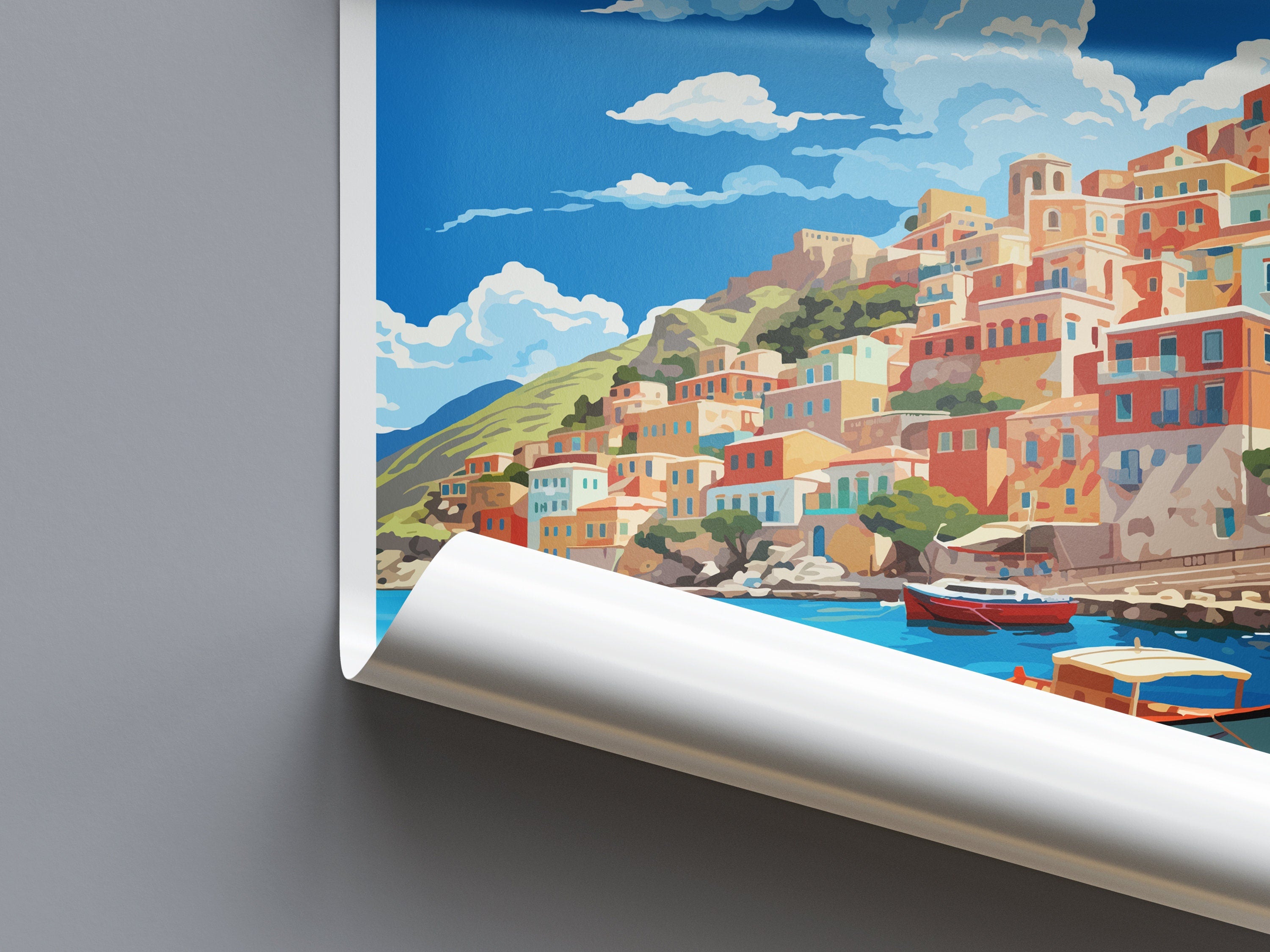 Symi Travel Print Wall Art Symi Greece Wall Hanging Home Decor Symi Gift Art Lovers Wall Art Print Symi Greece Wall Art Poster