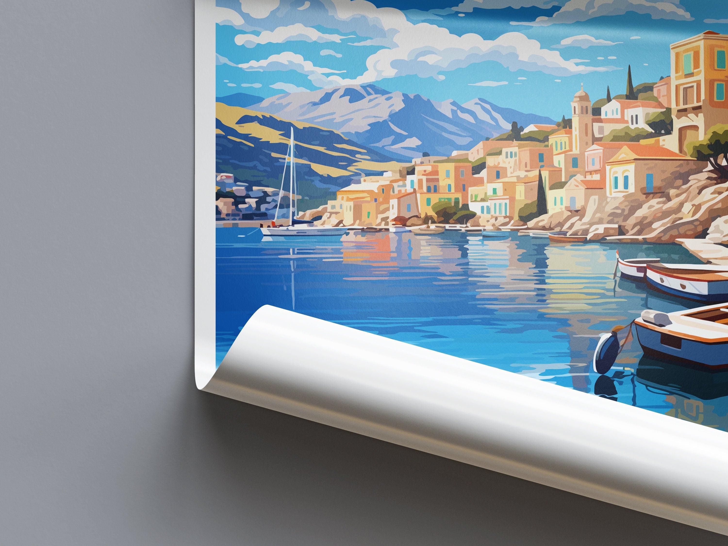 Symi Travel Print Wall Art Symi Greece Wall Hanging Home Decor Symi Gift Art Lovers Wall Art Print Symi Greece Wall Art Poster