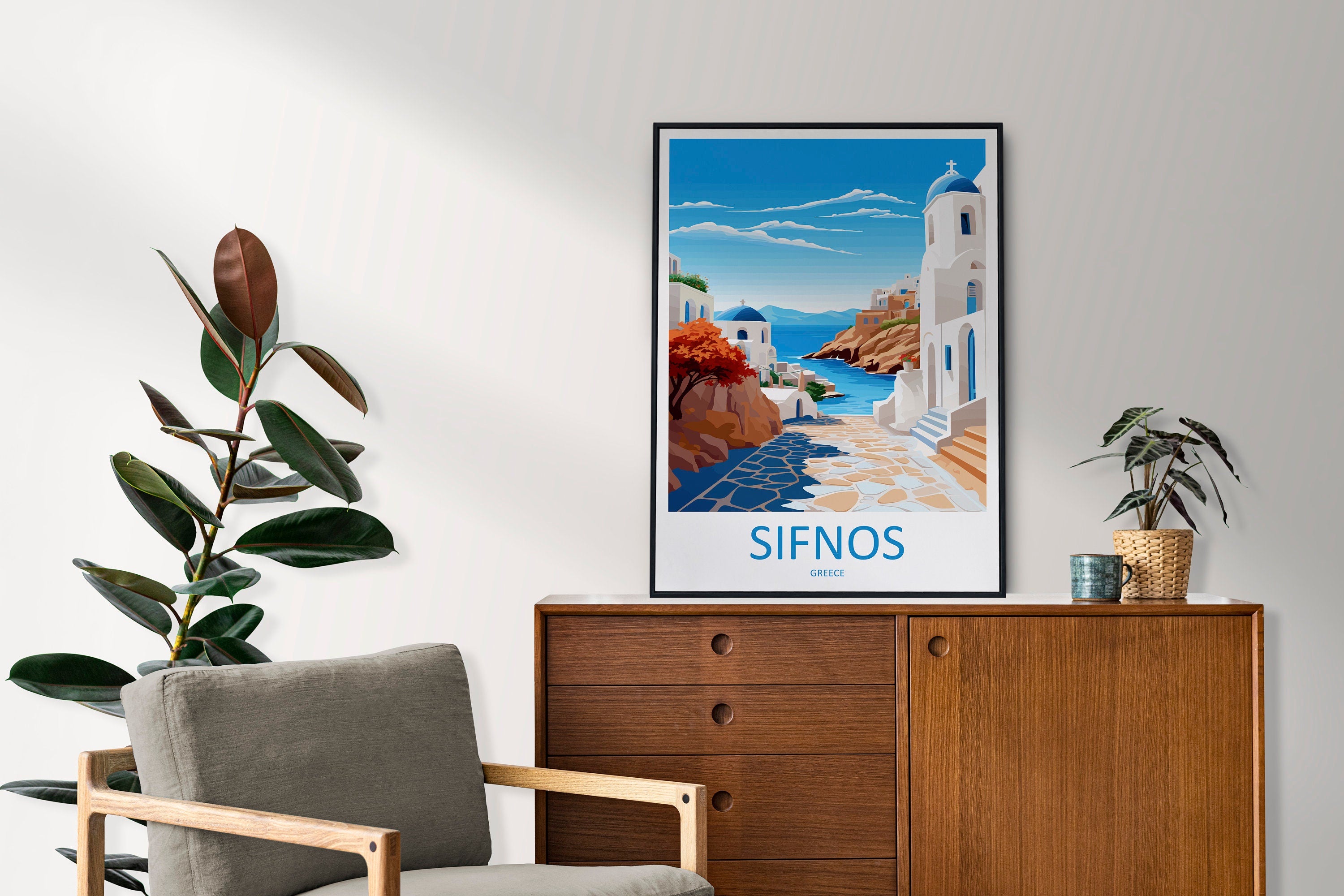 Sifnos Travel Print Wall Art Sifnos Greece Wall Hanging Home Decoration Sifnos Gift Art Lovers Wall Art Print Sifnos Greece Wall Art