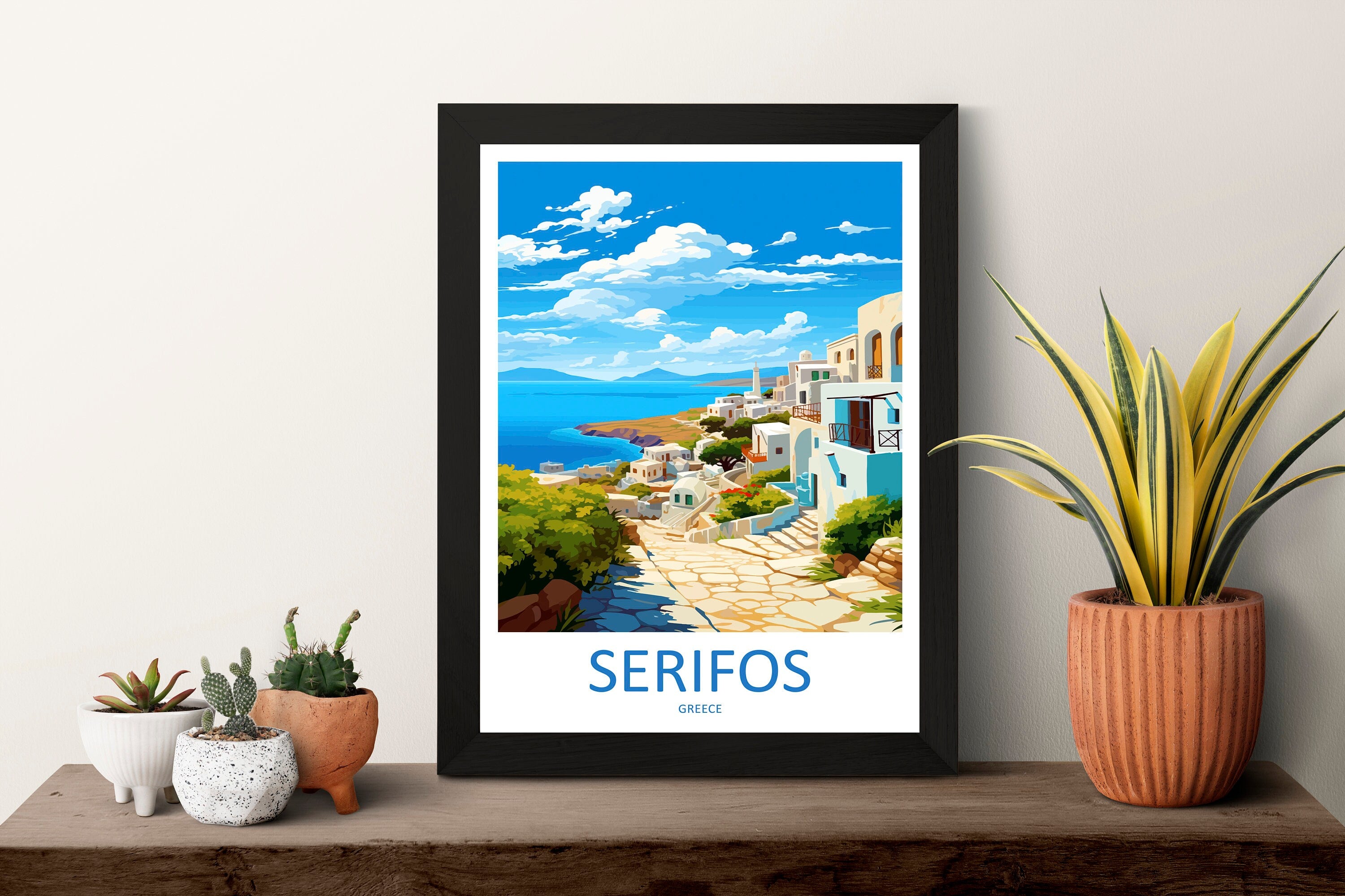 Serifos Travel Print Wall Art Serifos Greece Wall Hanging Home Decoration Serifos Gift Art Lovers Wall Art Print Serifos Greece Wall Art