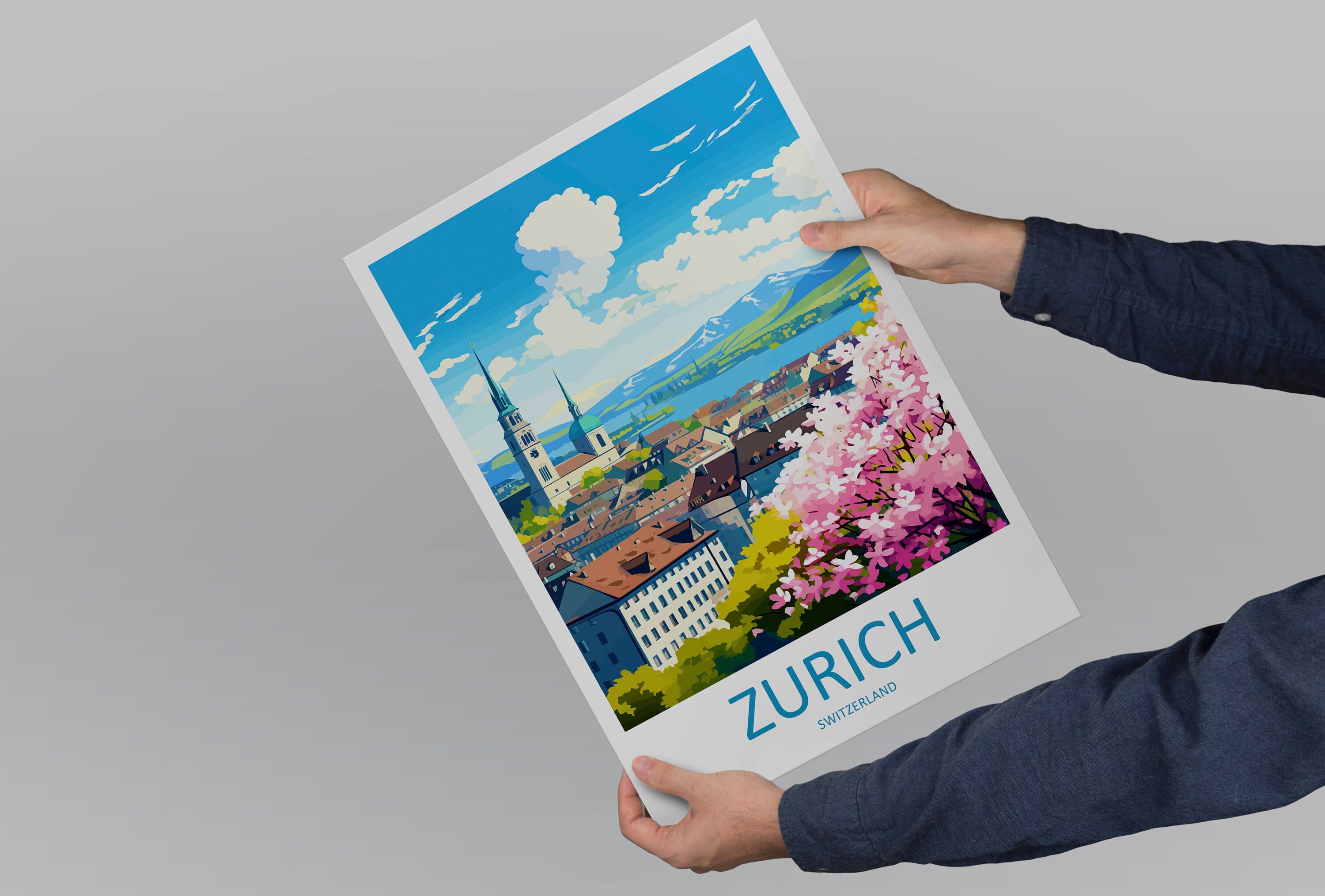 Zurich Travel Print Wall Art Zurich Wall Hanging Home Décor Zurich Gift Art Lovers Switzerland Art Lover Gift Zurich Travel Art