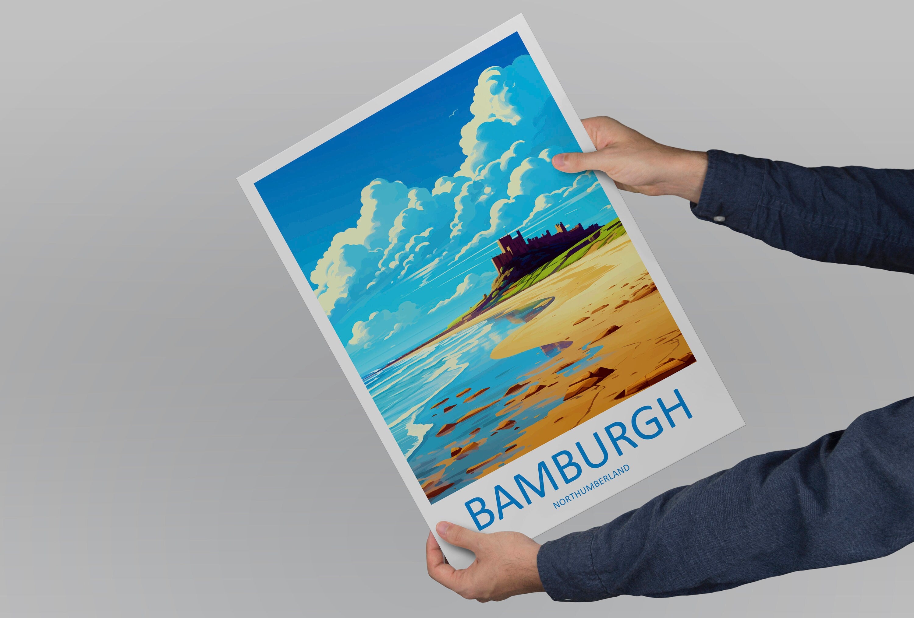 Bamburgh Castle Travel Print Wall Art Bamburgh Castle Wall Hanging Home Décor Bamburgh Castle Gift Art Lovers England Art Lover Gift