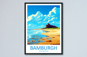 Bamburgh Castle Travel Print Wall Art Bamburgh Castle Wall Hanging Home Décor Bamburgh Castle Gift Art Lovers England Art Lover Gift