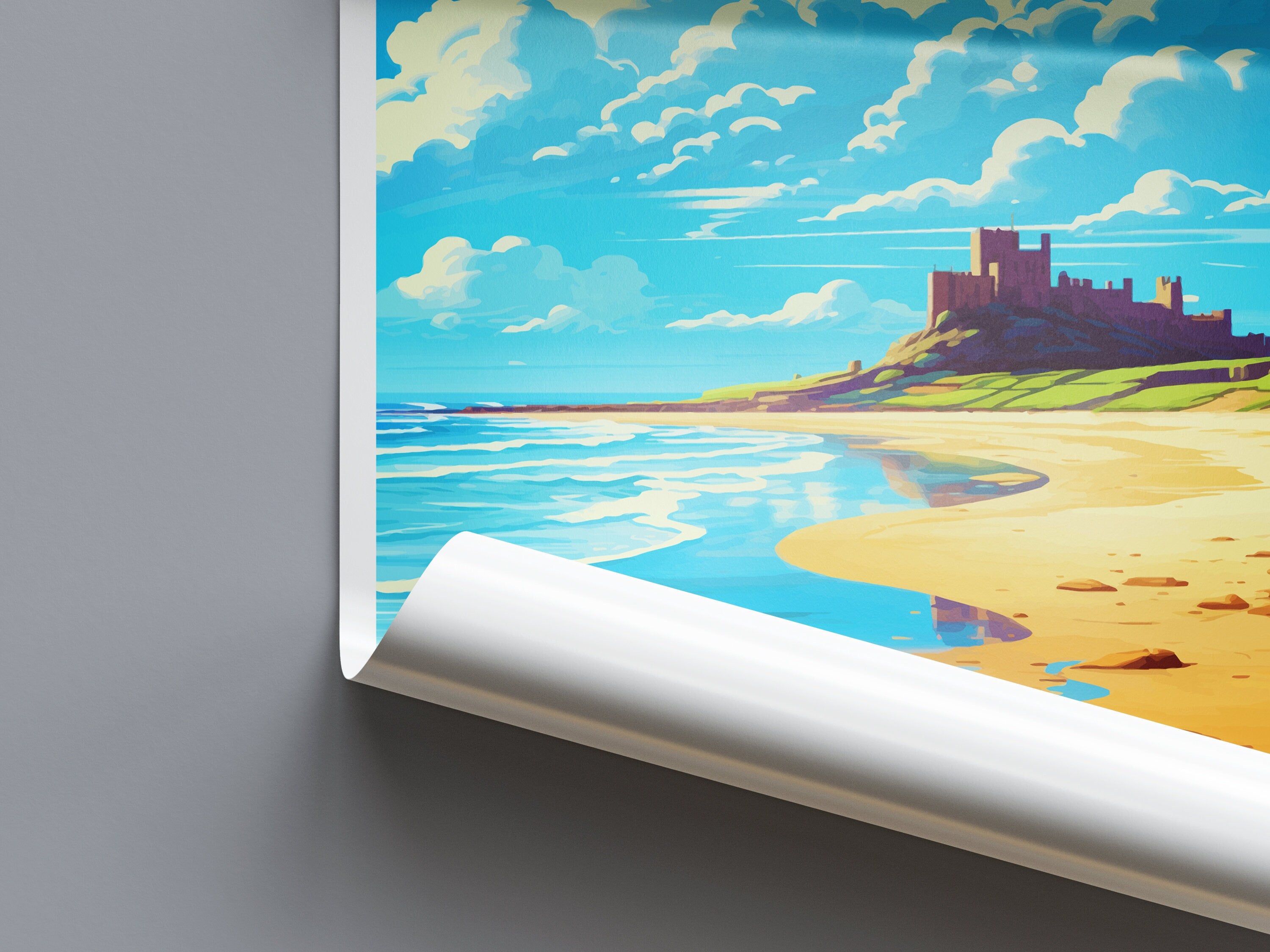 Bamburgh Castle Travel Print Wall Art Bamburgh Castle Wall Hanging Home Décor Bamburgh Castle Gift Art Lovers England Art Lover Gift