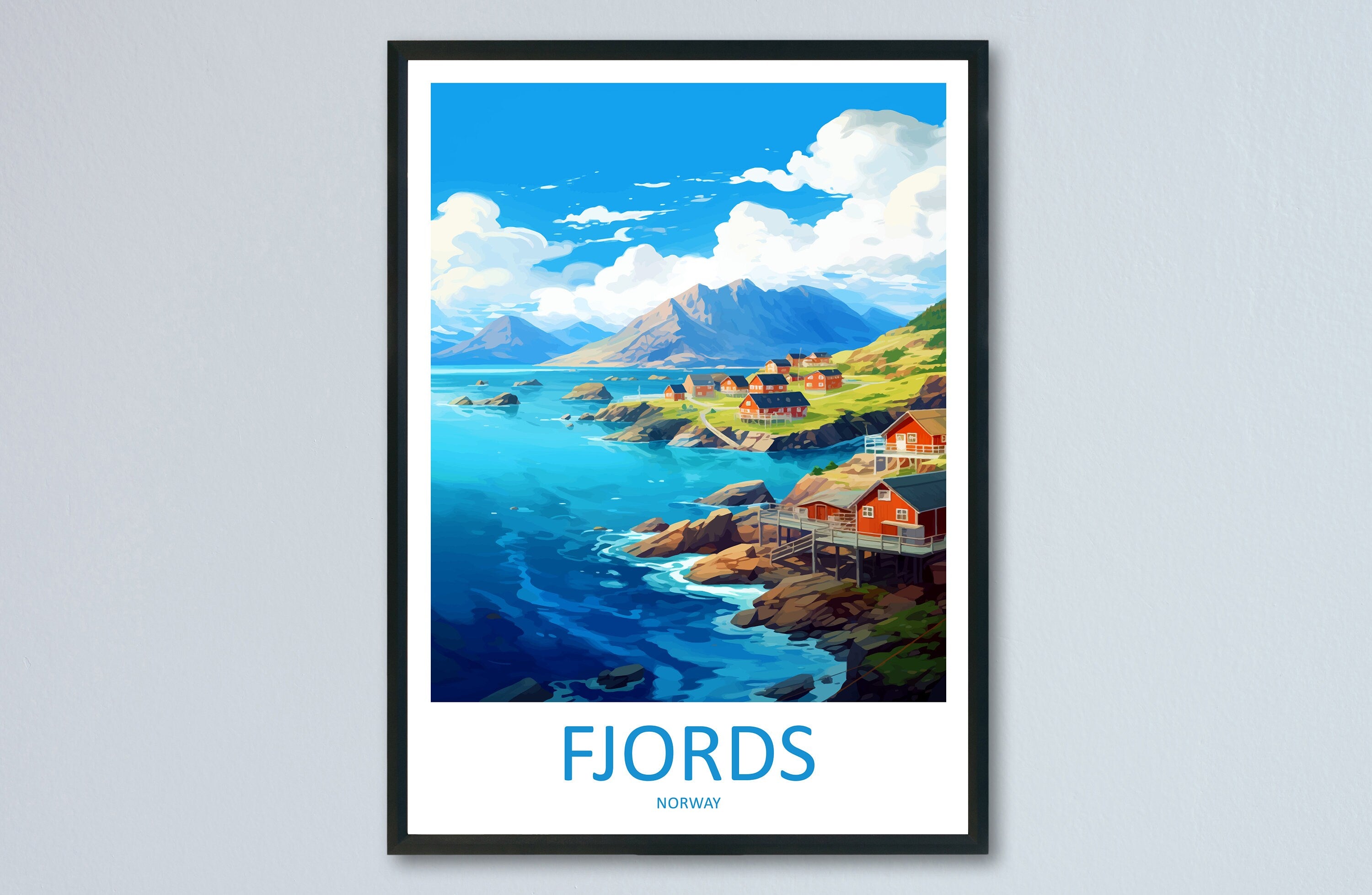 The Fjords Travel Print The Fjords Norway Home Décor The Fjords Art Print Norwegian Mountains Room Print For Scandinavian Mountains Gift Art