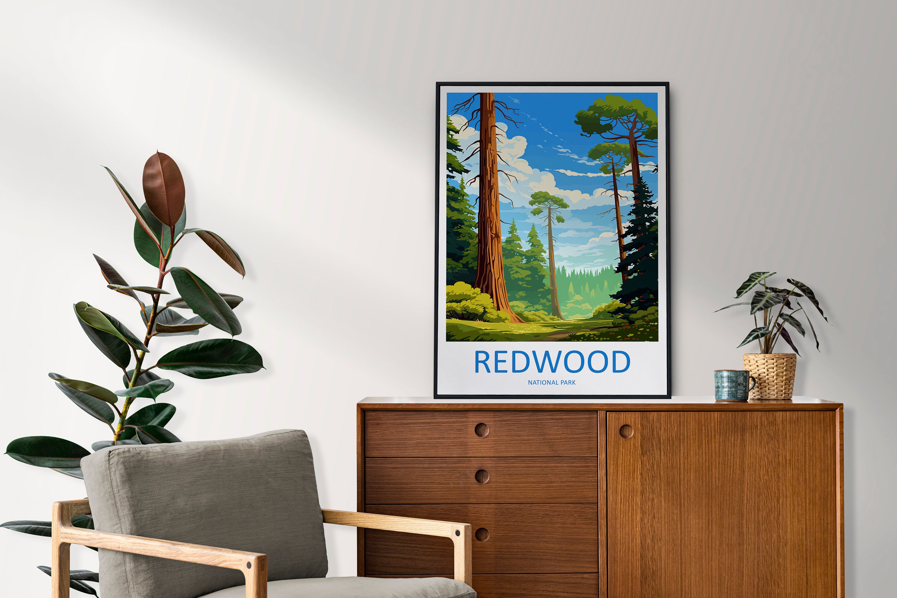 Redwood National Park Travel Print Wall Art Redwood Wall Hanging Home Décor Redwood Gift Art Lovers California Art Lover Gift