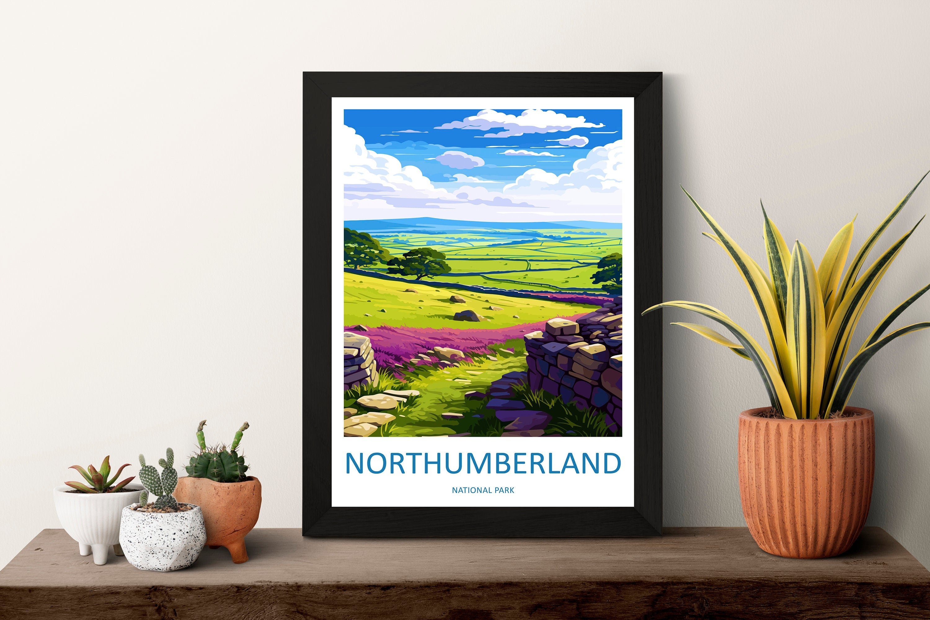 Northumberland Travel Print Wall Art Northumberland Wall Hanging Home Decor National Park Gift Northumberland Lovers National Park Wall Art