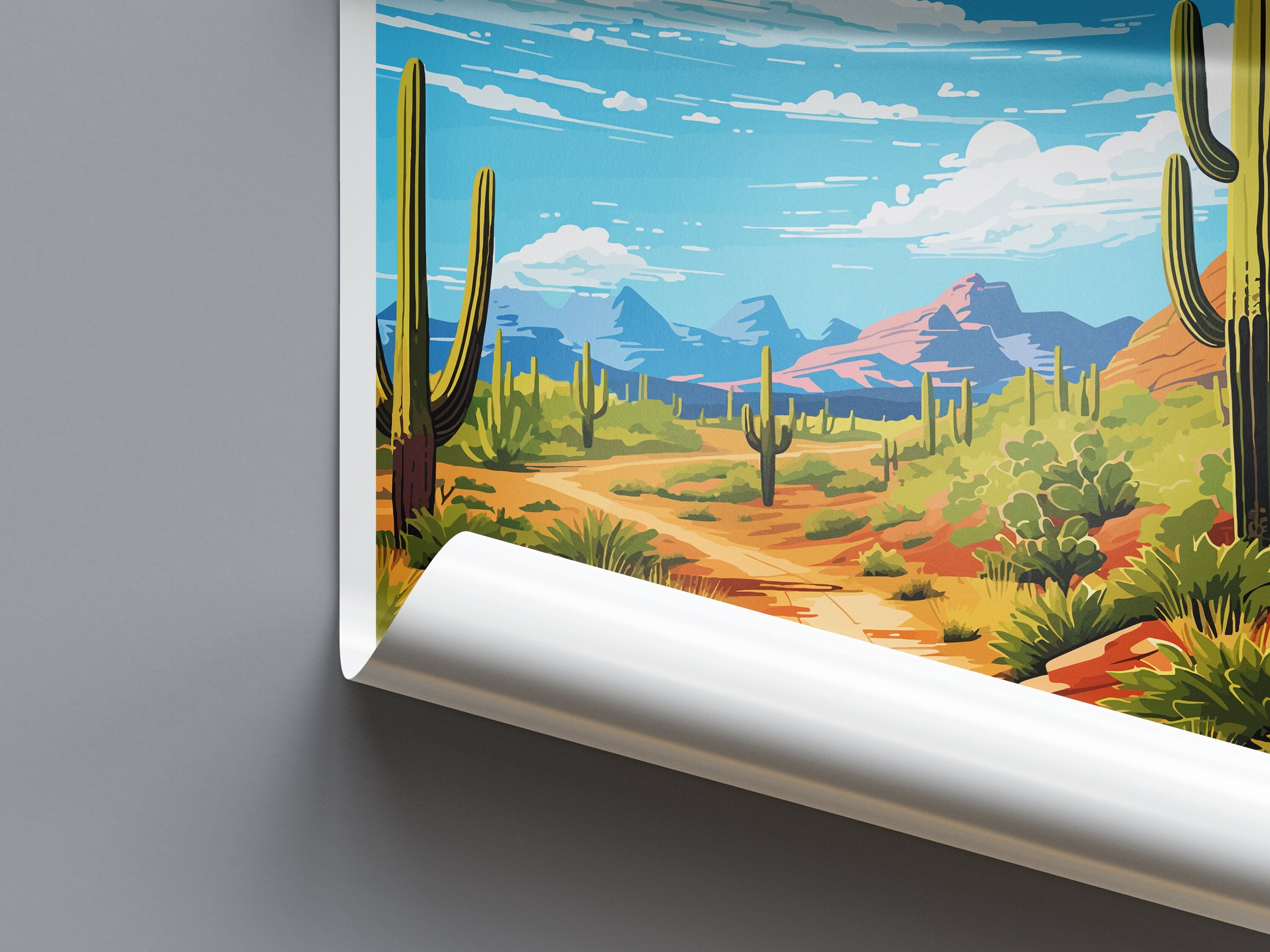 Saguaro National Park Travel Print Wall Art Saguaro National Park Wall Hanging Home Décor Saguaro National Park Gift Art Lovers Arizona Art