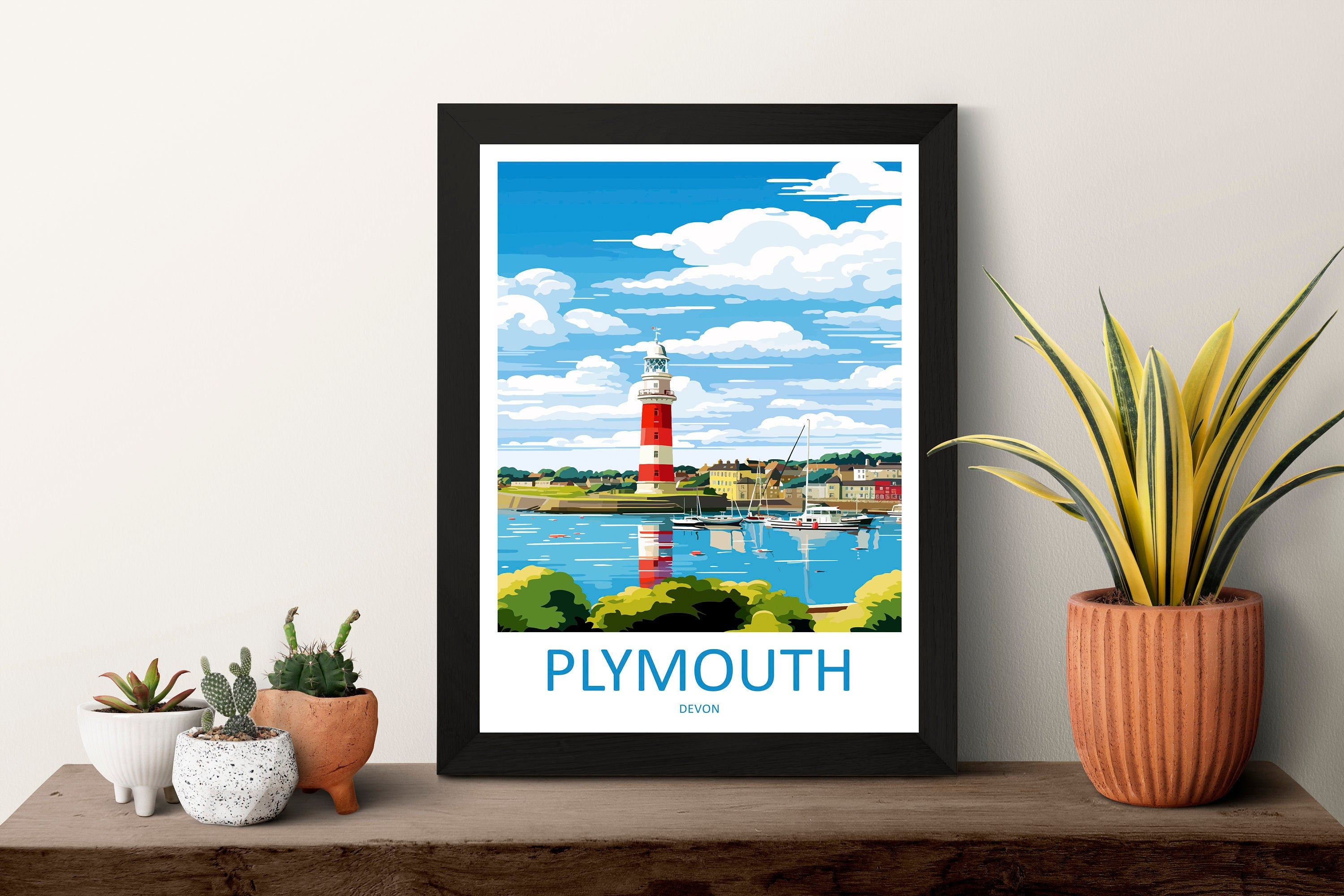 Plymouth Travel Print Wall Art Plymouth Wall Hanging Home Décor Plymouth Gift Art Lovers England Art Lover Gift Plymouth Art Poster