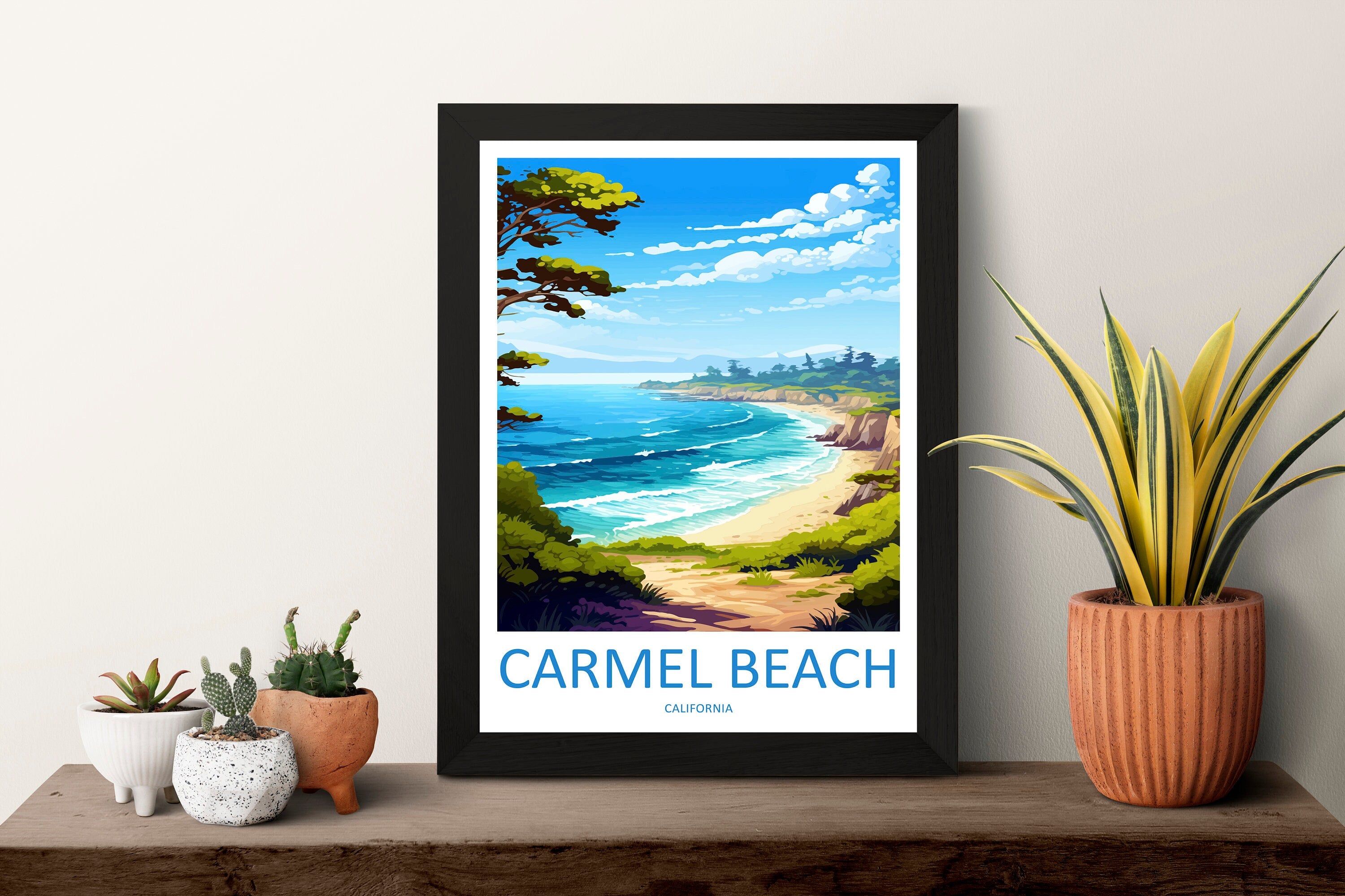 Carmel Beach Travel Print Wall Art Carmel Beach Wall Hanging Home Décor Carmel Beach Gift Art Lovers California Art Lover Gift