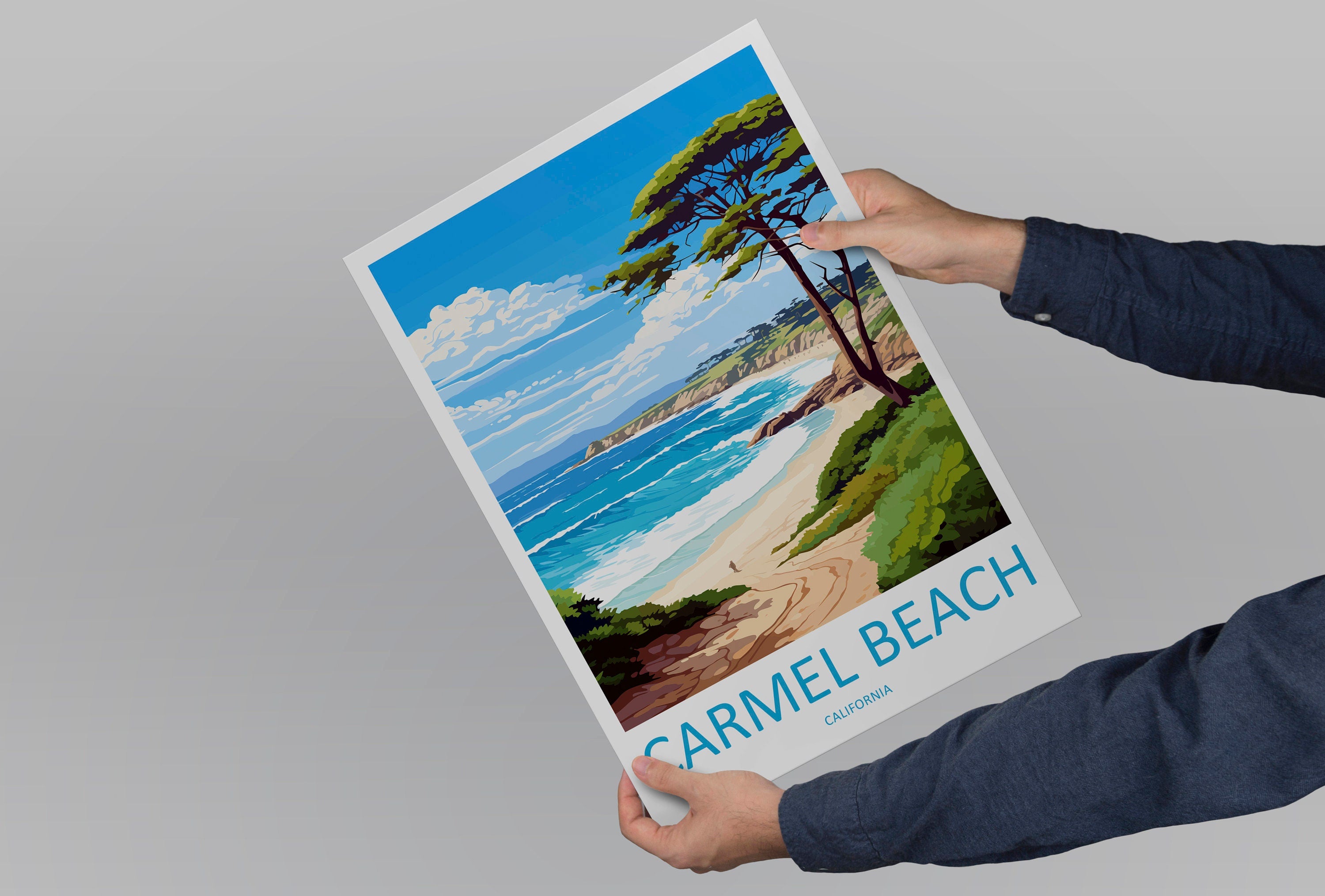 Carmel Beach Travel Print Wall Art Carmel Beach Wall Hanging Home Décor Carmel Beach Gift Art Lovers California Art Lover Gift