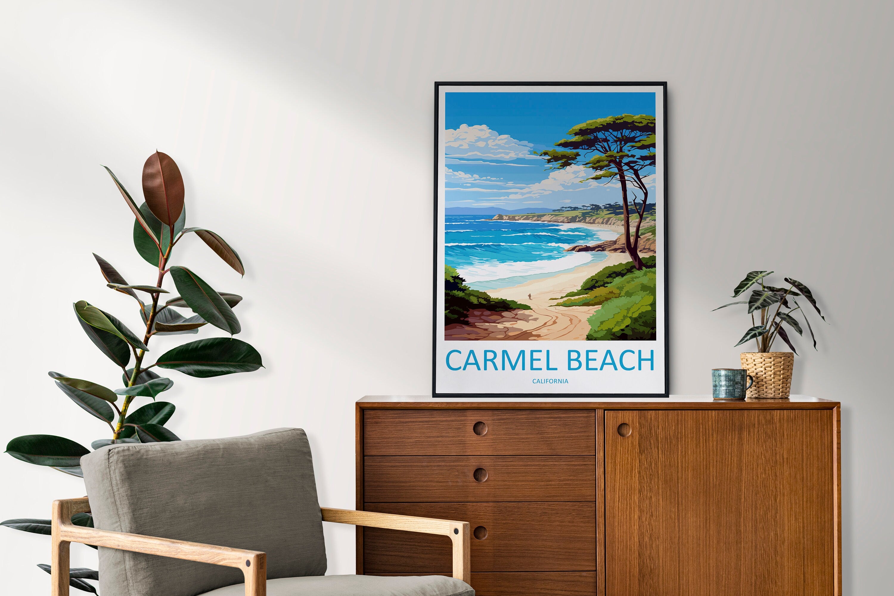 Carmel Beach Travel Print Wall Art Carmel Beach Wall Hanging Home Décor Carmel Beach Gift Art Lovers California Art Lover Gift