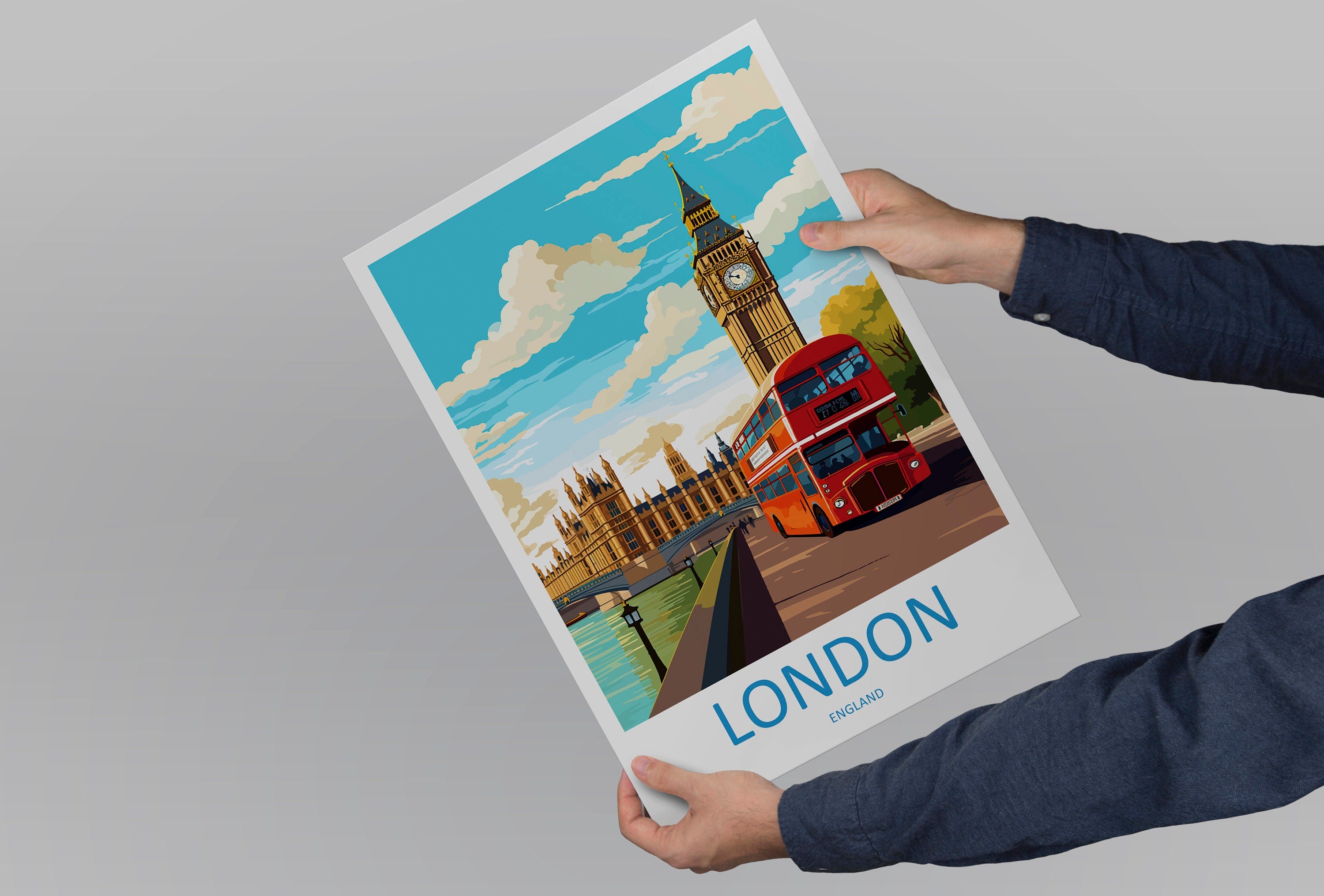 London Travel Print Wall Art London Wall Hanging Home Décor London Gift Art Lovers England Art Lover Gift London Travel Gift