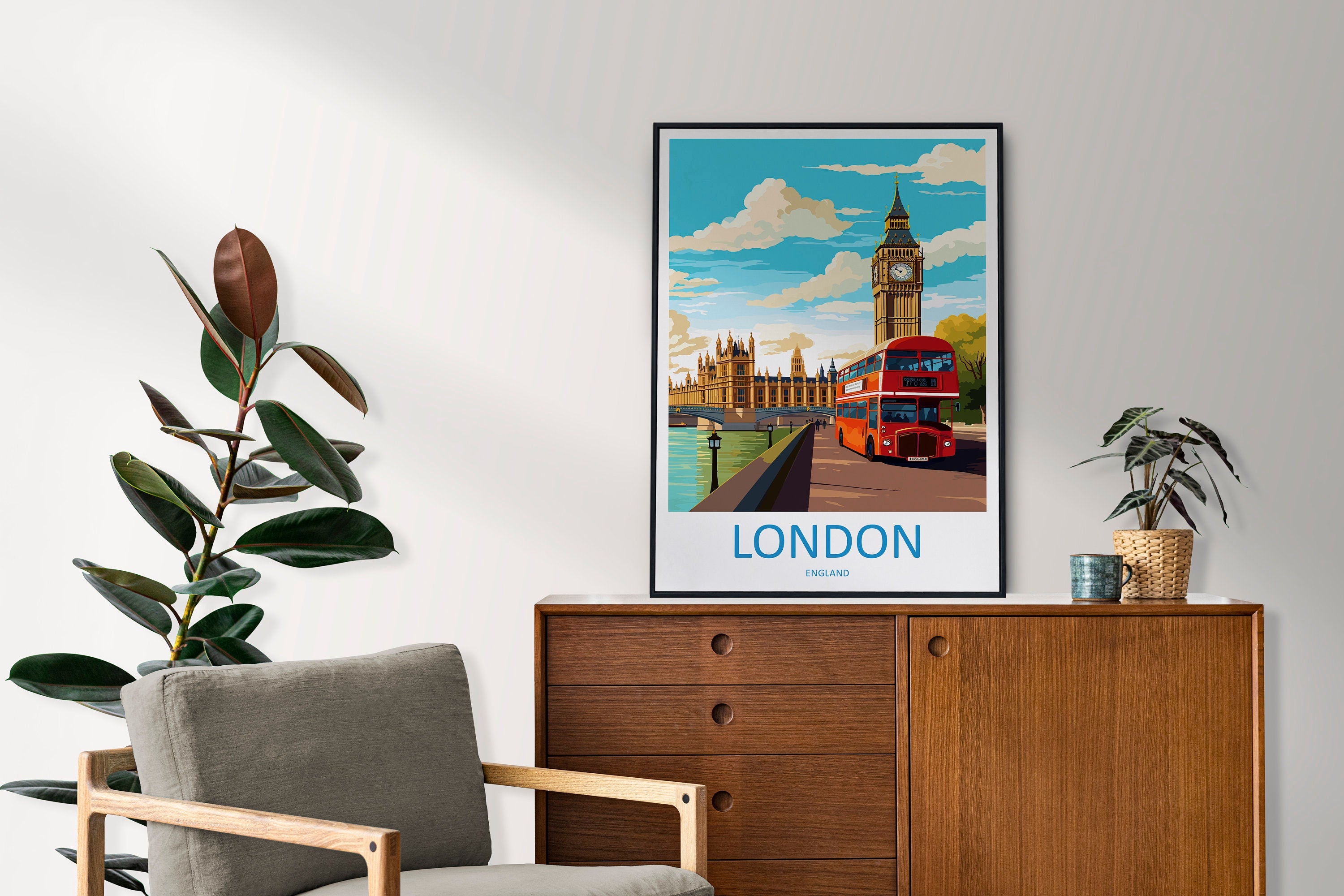 London Travel Print Wall Art London Wall Hanging Home Décor London Gift Art Lovers England Art Lover Gift London Travel Gift