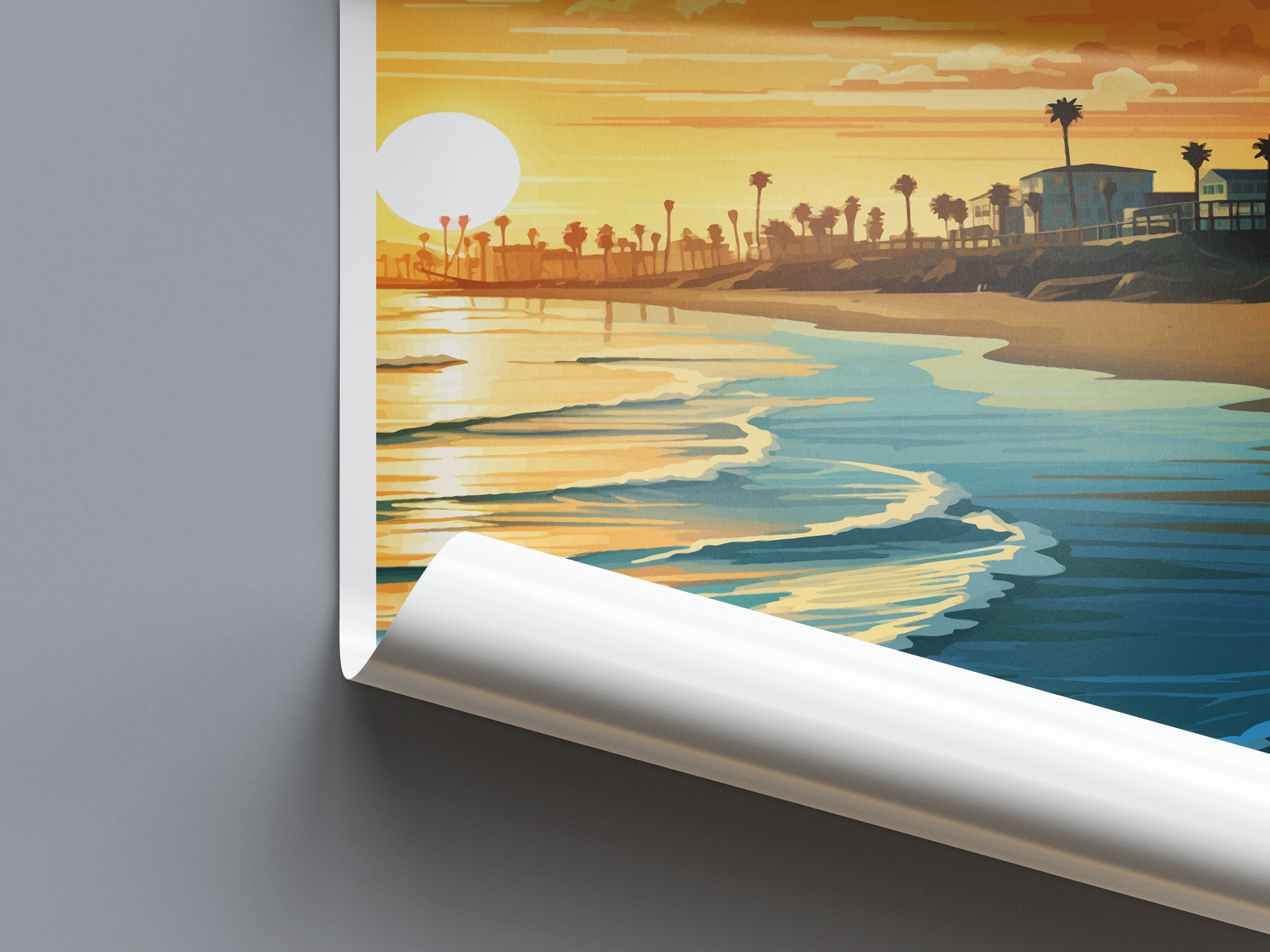 Seal Beach Travel Print Wall Art Seal Beach Wall Hanging Home Décor Seal Beach Gift Art Lovers California Art Lover Gift