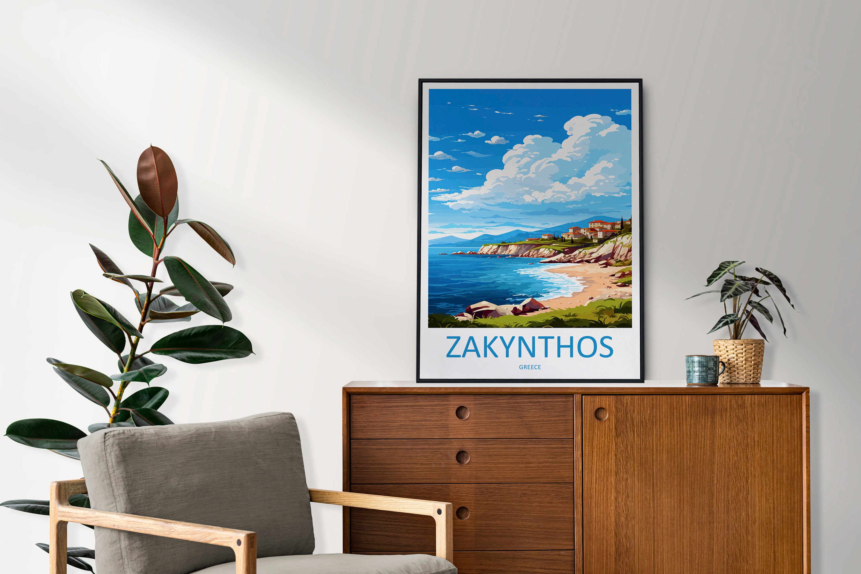 Zakynthos Travel Print Wall Art Zakynthos Greece Wall Hanging Home Decoration Zakynthos Gift Art Lovers Wall Art Print Zakynthos Greek Print