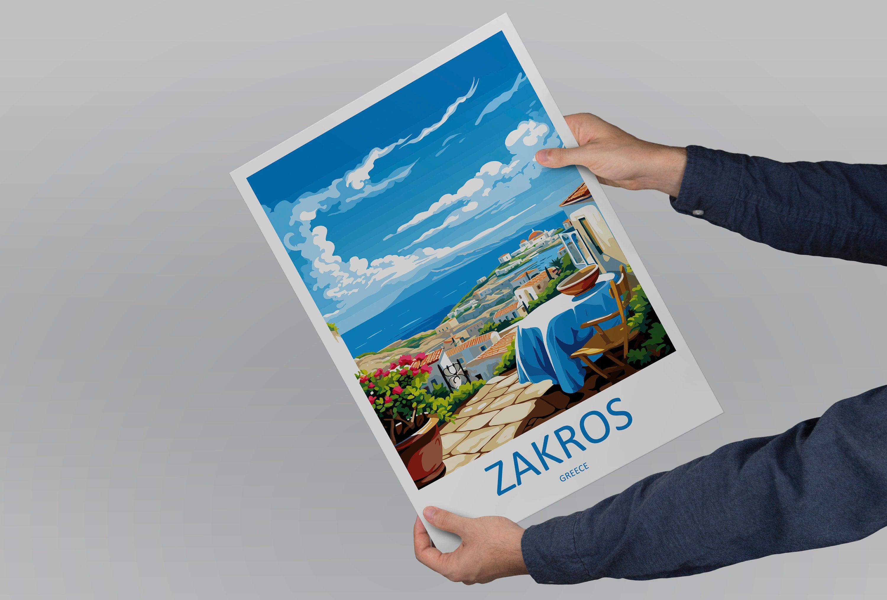 Zakros Travel Print Wall Art Zakros Greece Wall Hanging Home Decoration Zakros Gift Art Lovers Wall Art Print Zakros Greece Wall Poster Art