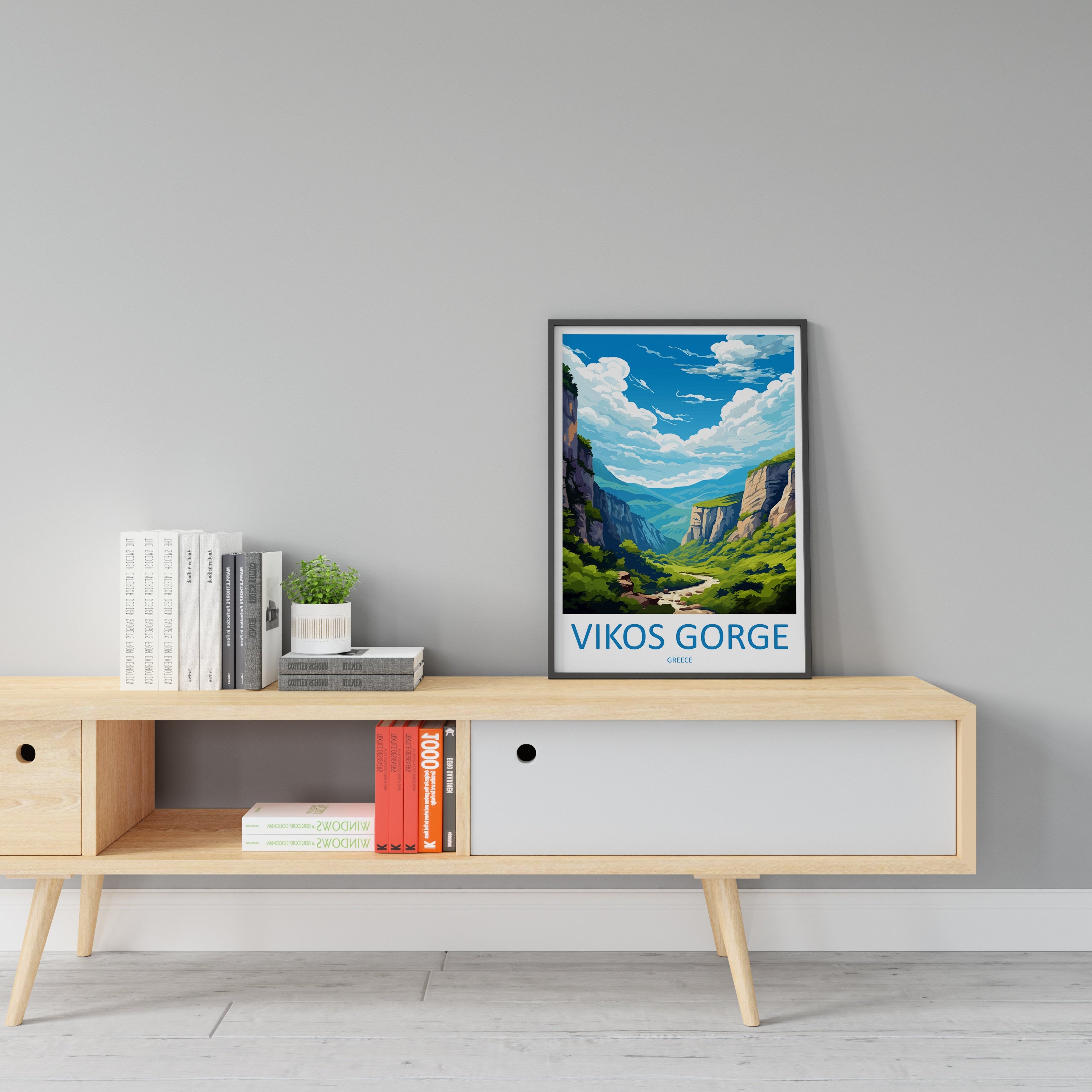 Vikos Gorge Travel Print Wall Art Vikos Gorge Greece Wall Hanging Home Deco Vikos Gorge Gift Art Lovers Wall Art Print Vikos Gorge Greece