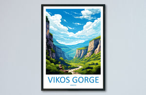 Vikos Gorge Travel Print Wall Art Vikos Gorge Greece Wall Hanging Home Deco Vikos Gorge Gift Art Lovers Wall Art Print Vikos Gorge Greece