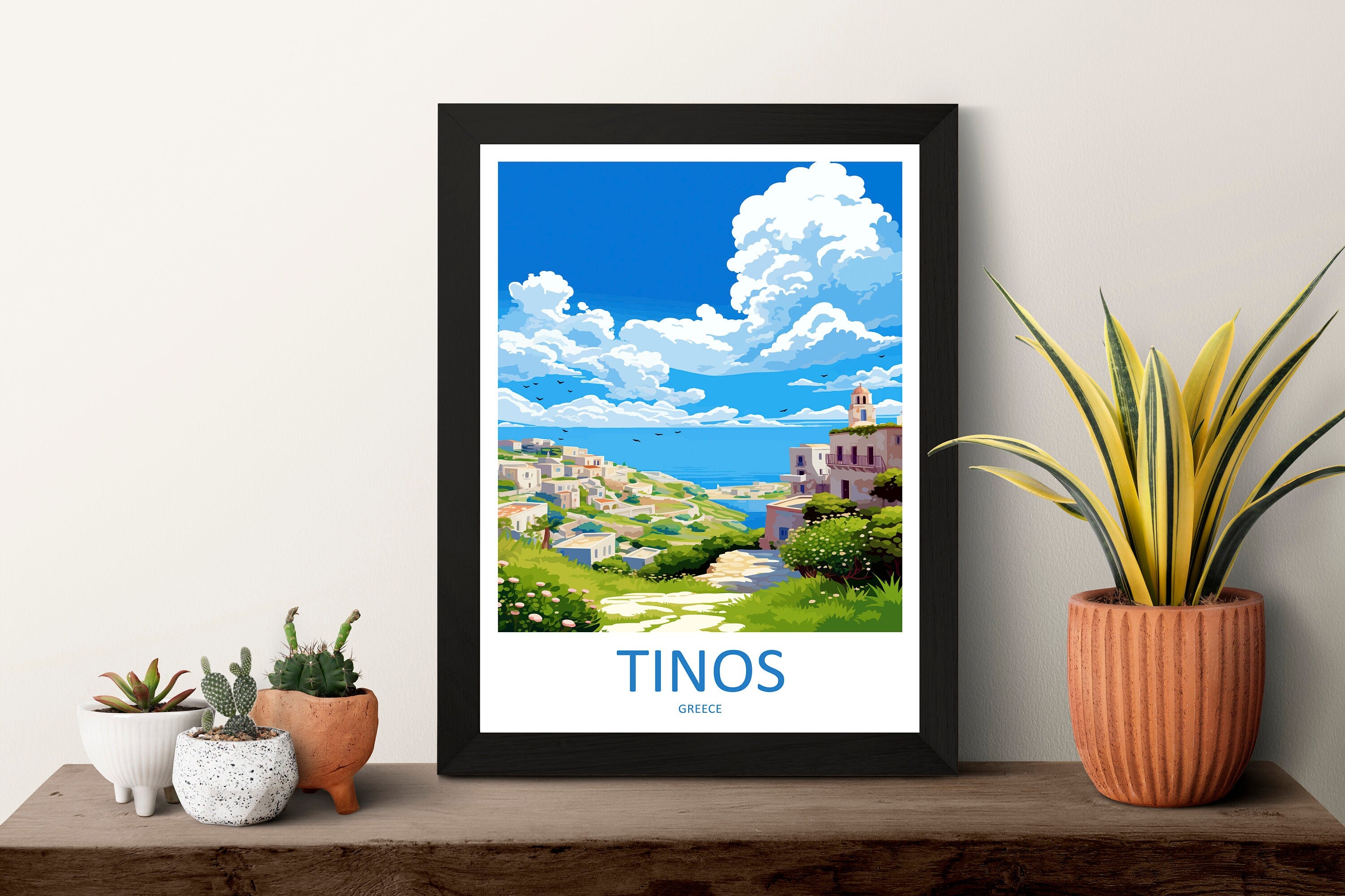 Tinos Travel Print Wall Art Tinos Greece Wall Hanging Home Deco Tinos Gift Art Lovers Wall Art Print Tinos Greece