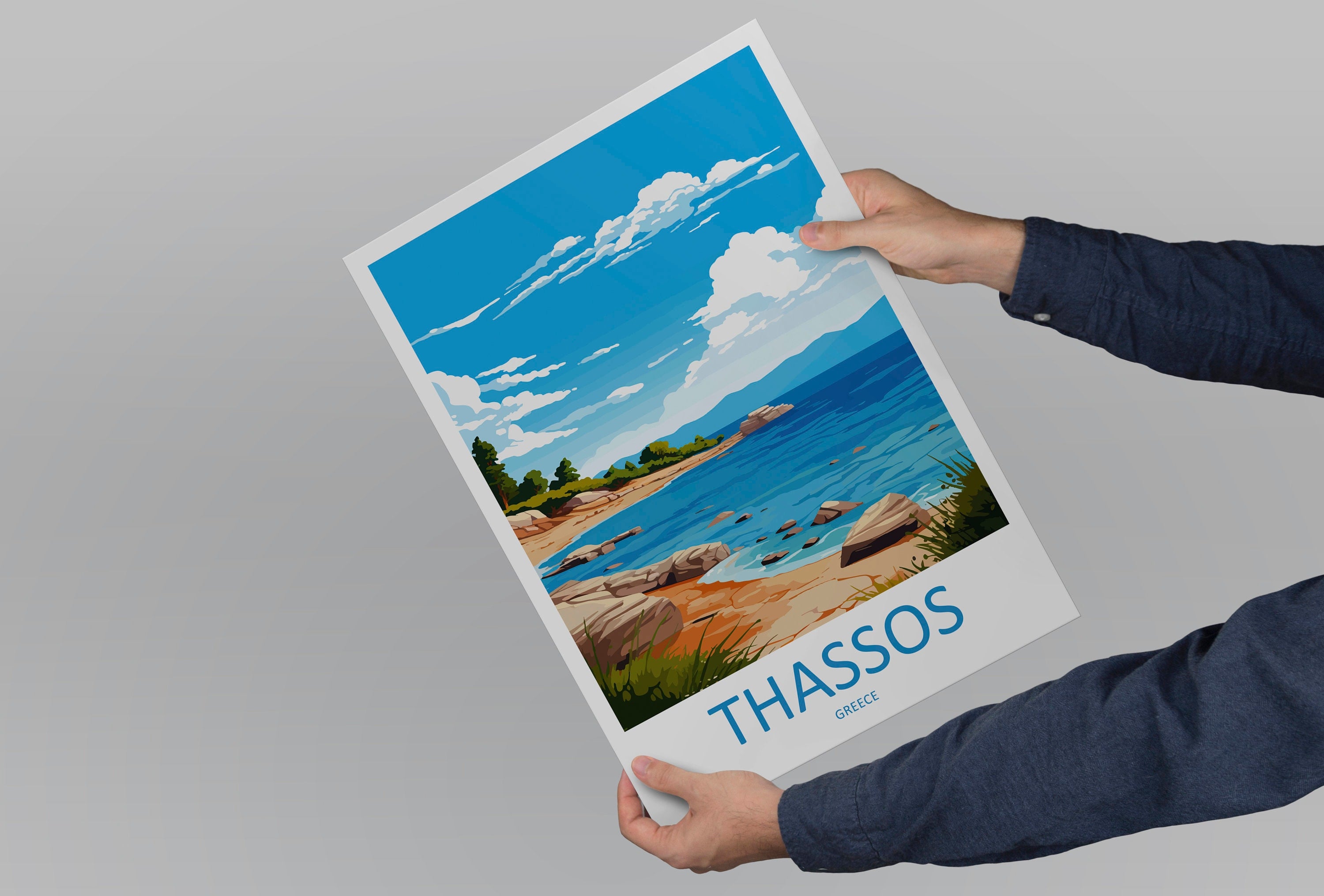 Thassos Travel Print Wall Art Thassos Greece Wall Hanging Home Decoration Thassos Gift Art Lovers Wall Art Print Thassos Greece Wall Art