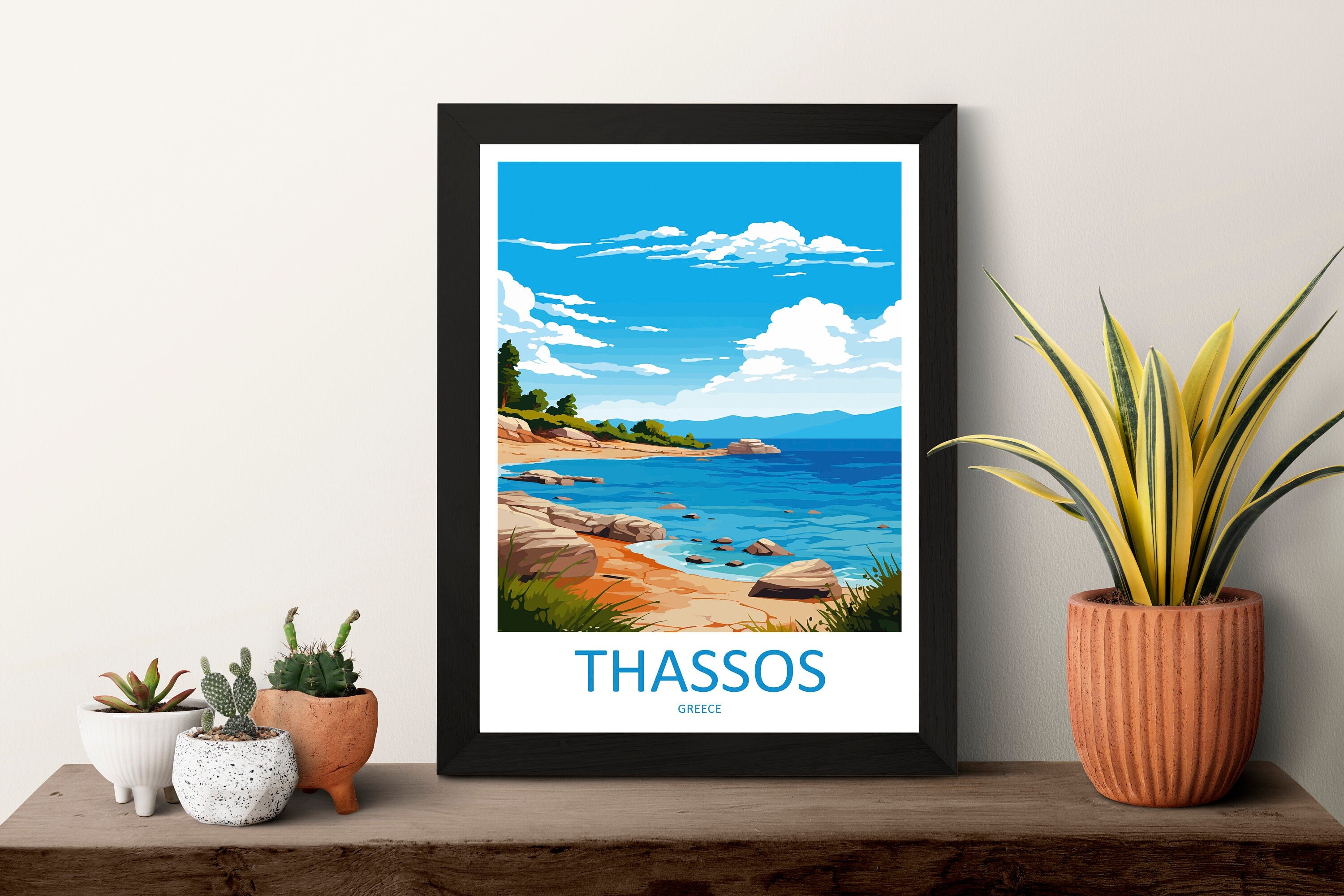 Thassos Travel Print Wall Art Thassos Greece Wall Hanging Home Decoration Thassos Gift Art Lovers Wall Art Print Thassos Greece Wall Art