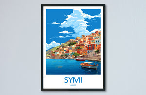 Symi Travel Print Wall Art Symi Greece Wall Hanging Home Decor Symi Gift Art Lovers Wall Art Print Symi Greece Wall Art Poster