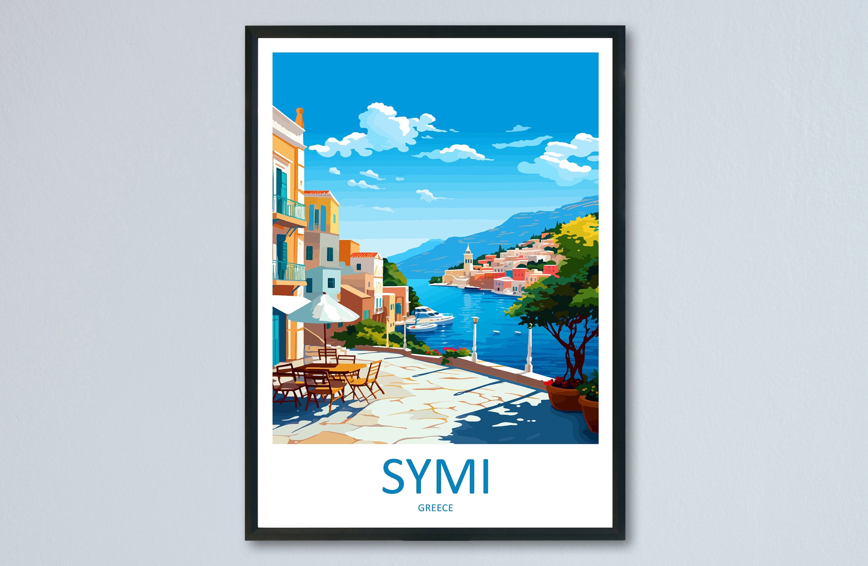 Symi Travel Print Wall Art Symi Greece Wall Hanging Home Decor Symi Gift Art Lovers Wall Art Print Symi Greece Wall Art Poster