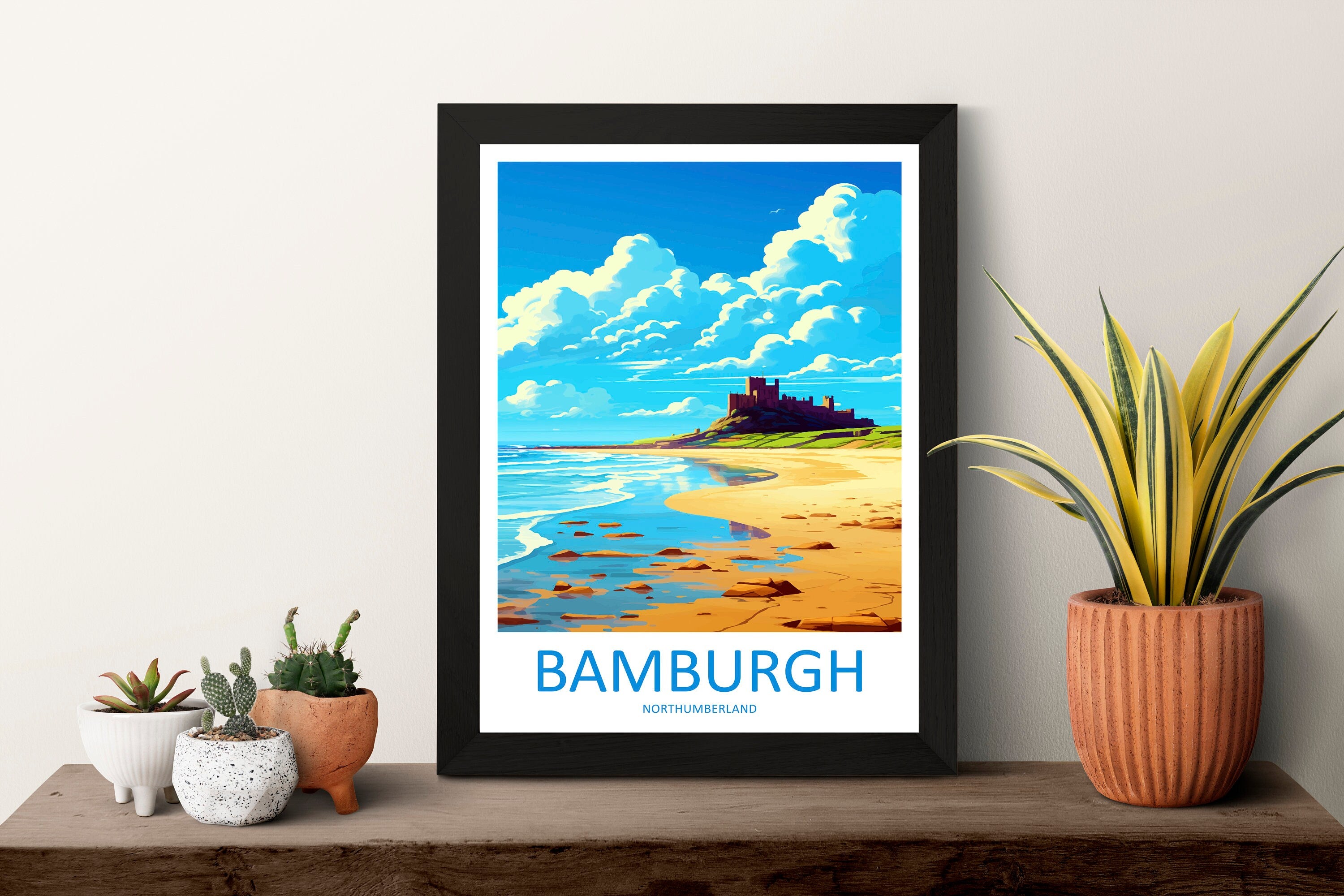 Bamburgh Castle Travel Print Wall Art Bamburgh Castle Wall Hanging Home Décor Bamburgh Castle Gift Art Lovers England Art Lover Gift