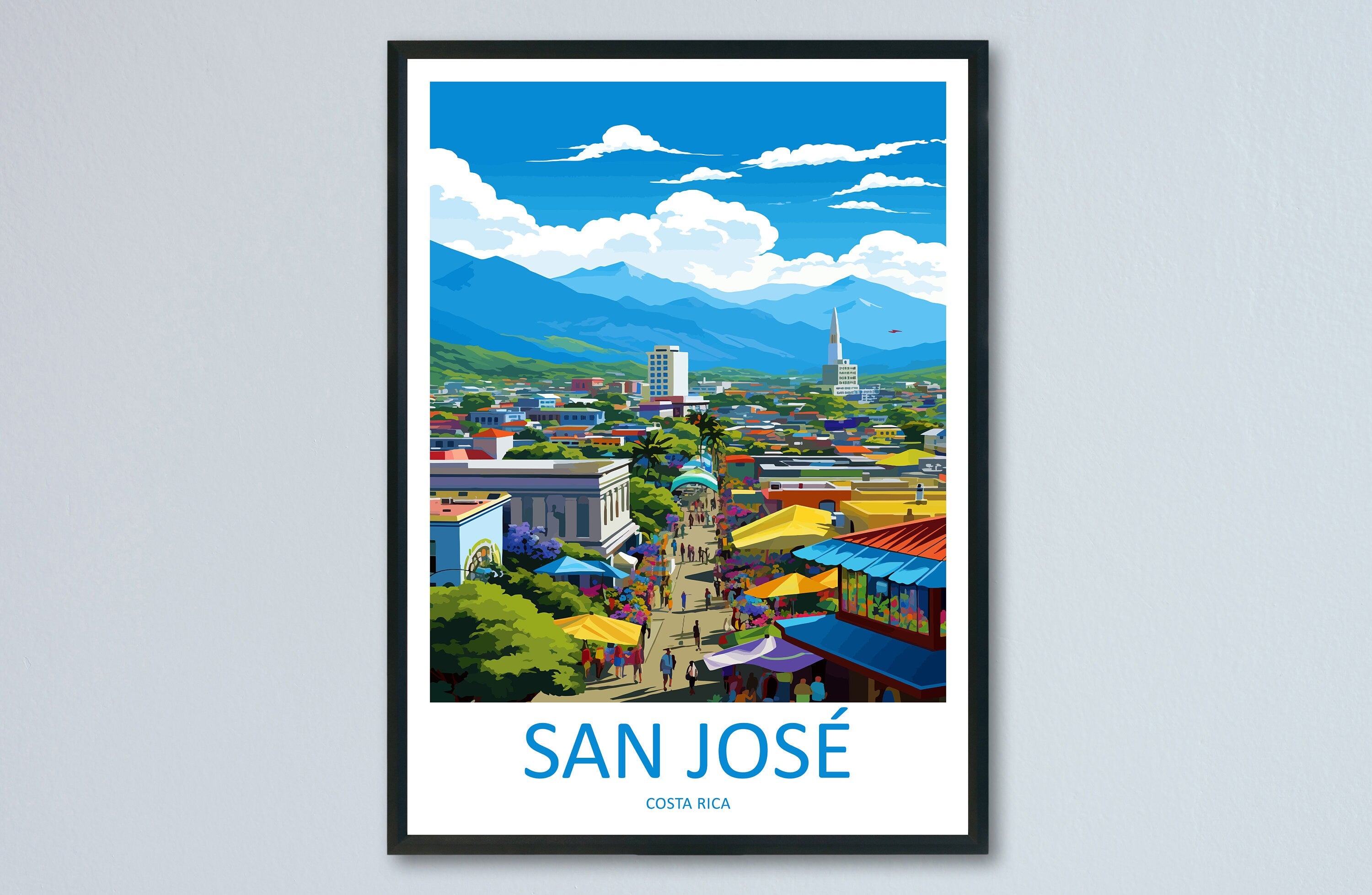 San Jose Travel Print Wall Art San Jose Wall Hanging Home Décor San Jose Gift Art Lovers Wall Art Costa Rica Wall Art