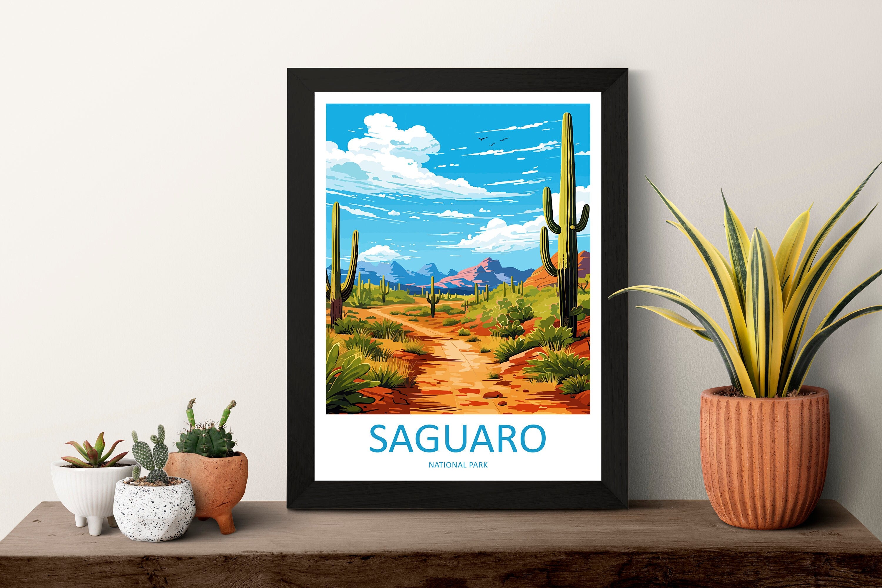 Saguaro National Park Travel Print Wall Art Saguaro National Park Wall Hanging Home Décor Saguaro National Park Gift Art Lovers Arizona Art