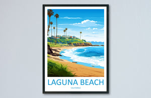 Laguna Beach Travel Print Wall Art Laguna Beach Wall Hanging Home Décor Laguna Beach Gift Art Lovers California Art Lover Gift