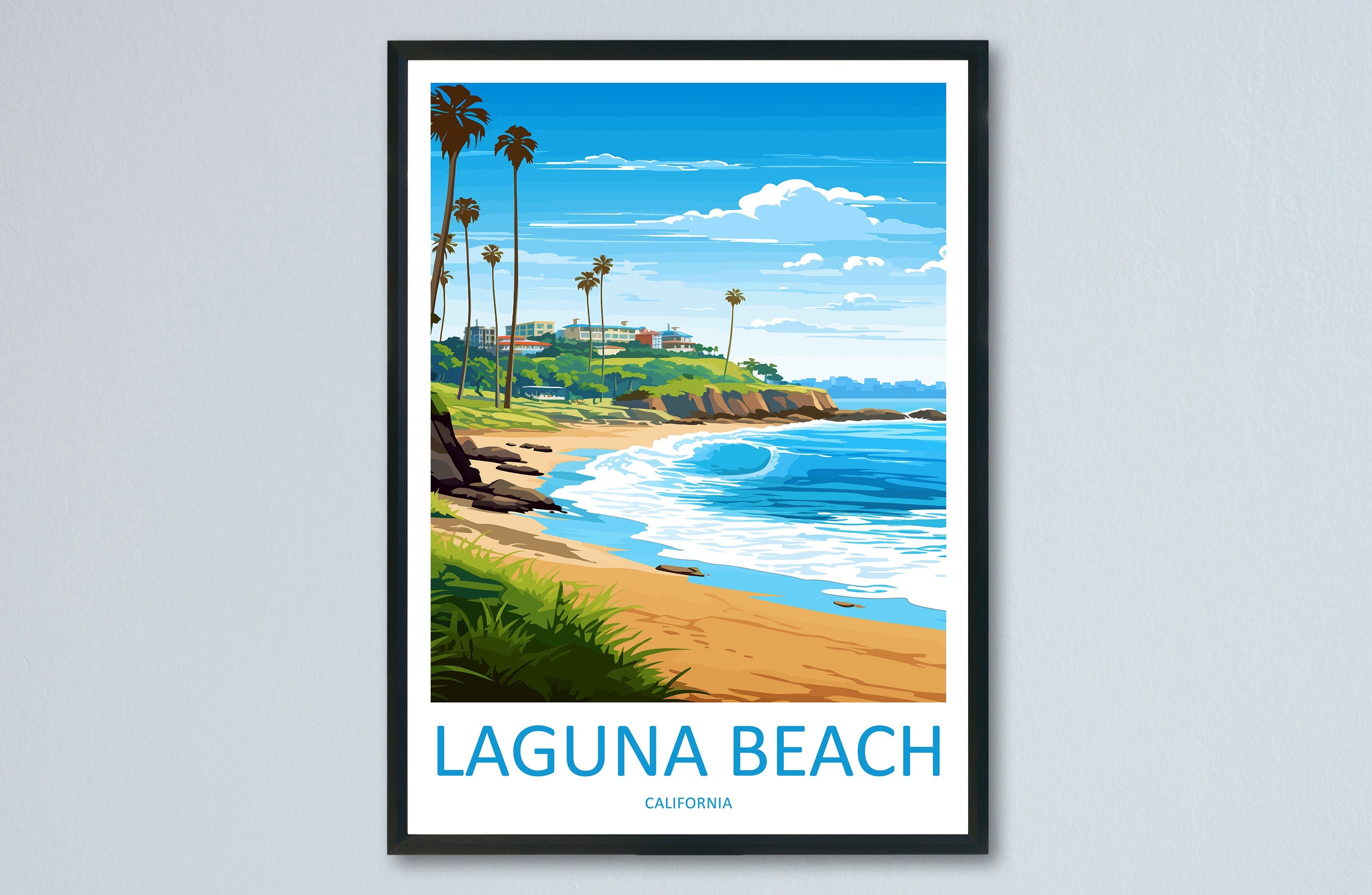 Laguna Beach Travel Print Wall Art Laguna Beach Wall Hanging Home Décor Laguna Beach Gift Art Lovers California Art Lover Gift