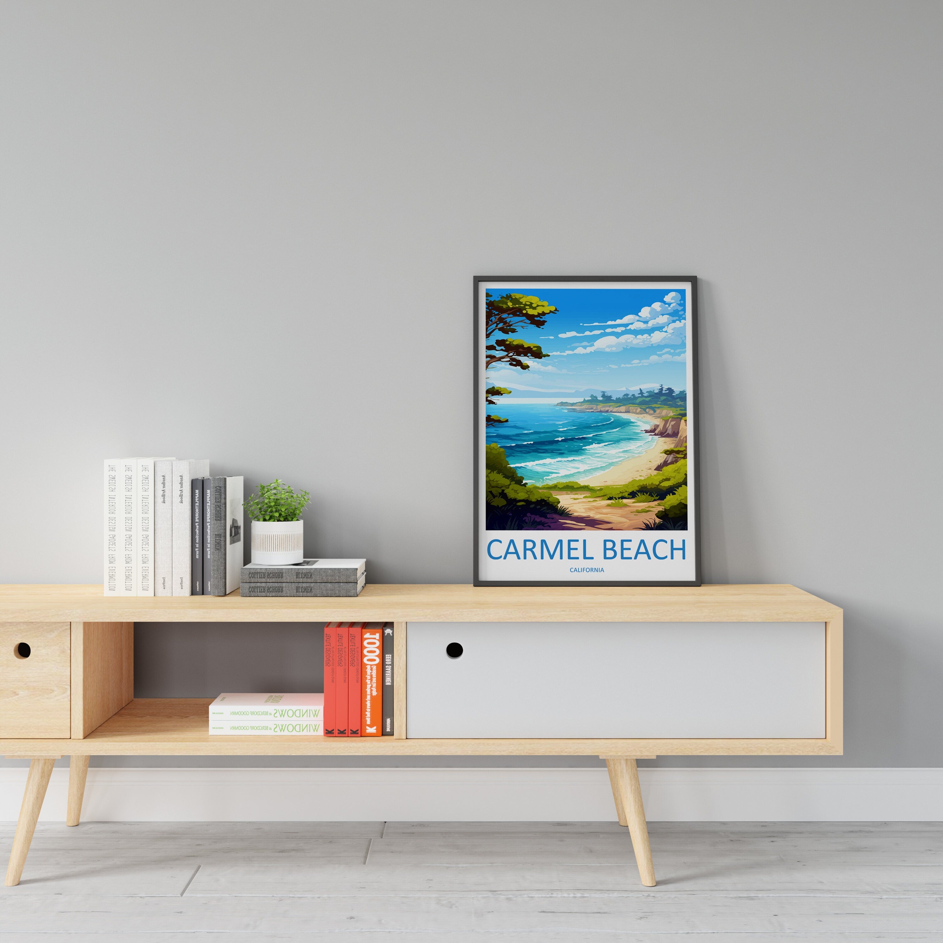 Carmel Beach Travel Print Wall Art Carmel Beach Wall Hanging Home Décor Carmel Beach Gift Art Lovers California Art Lover Gift