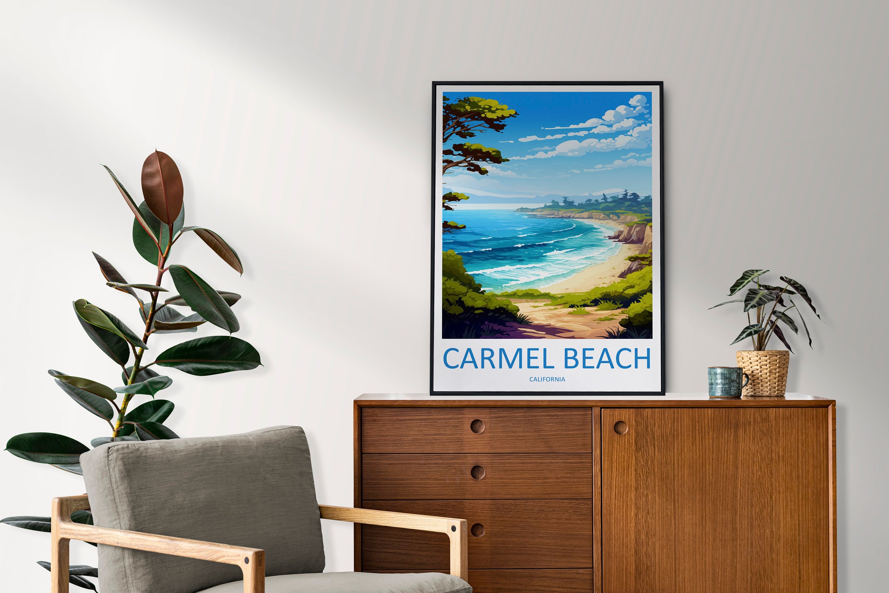 Carmel Beach Travel Print Wall Art Carmel Beach Wall Hanging Home Décor Carmel Beach Gift Art Lovers California Art Lover Gift