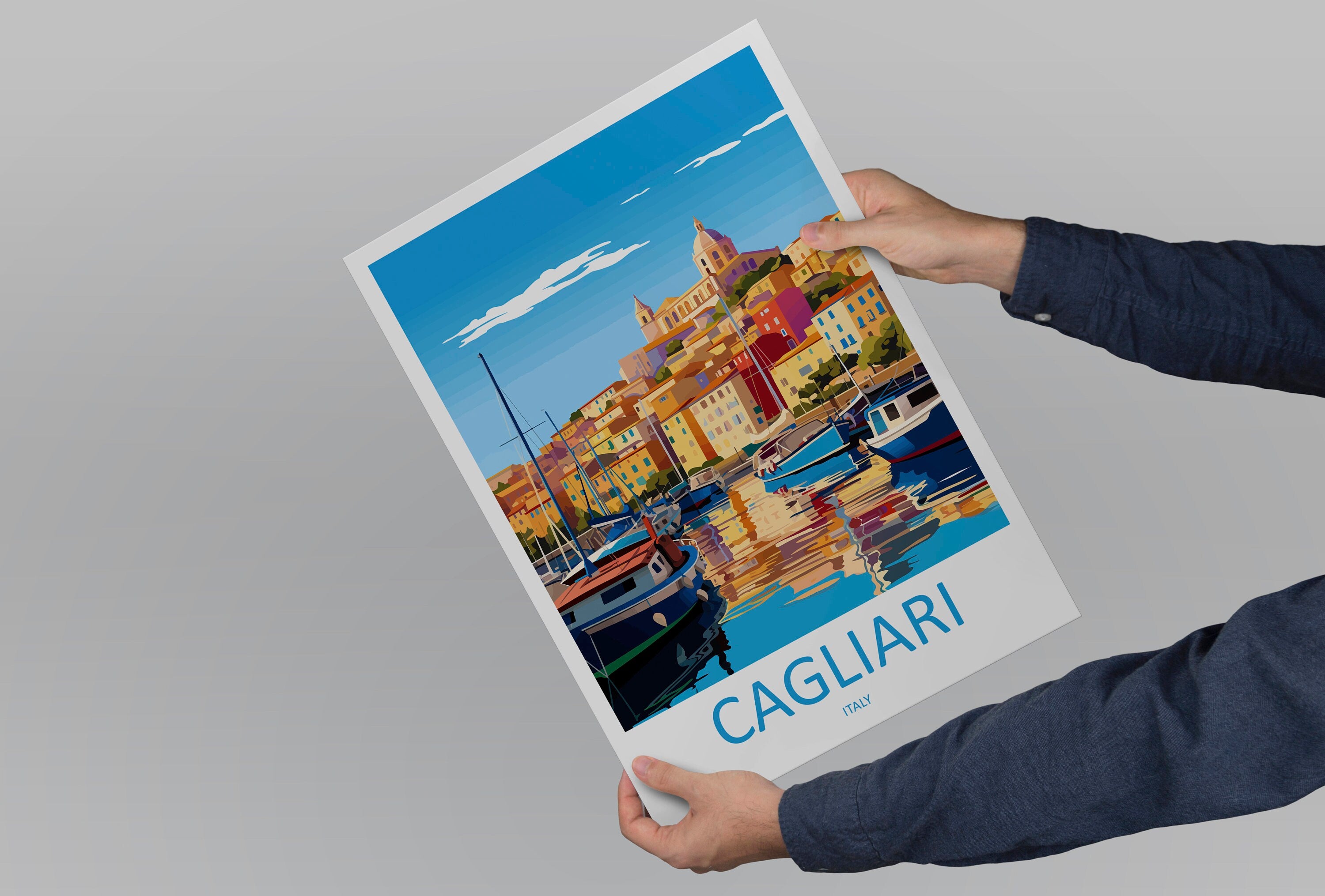 Cagliari Travel Print Wall Art Cagliari Wall Hanging Home Décor Cagliari Gift Art Lovers Italy Art Lover Gift Cagliari Print Cagliari