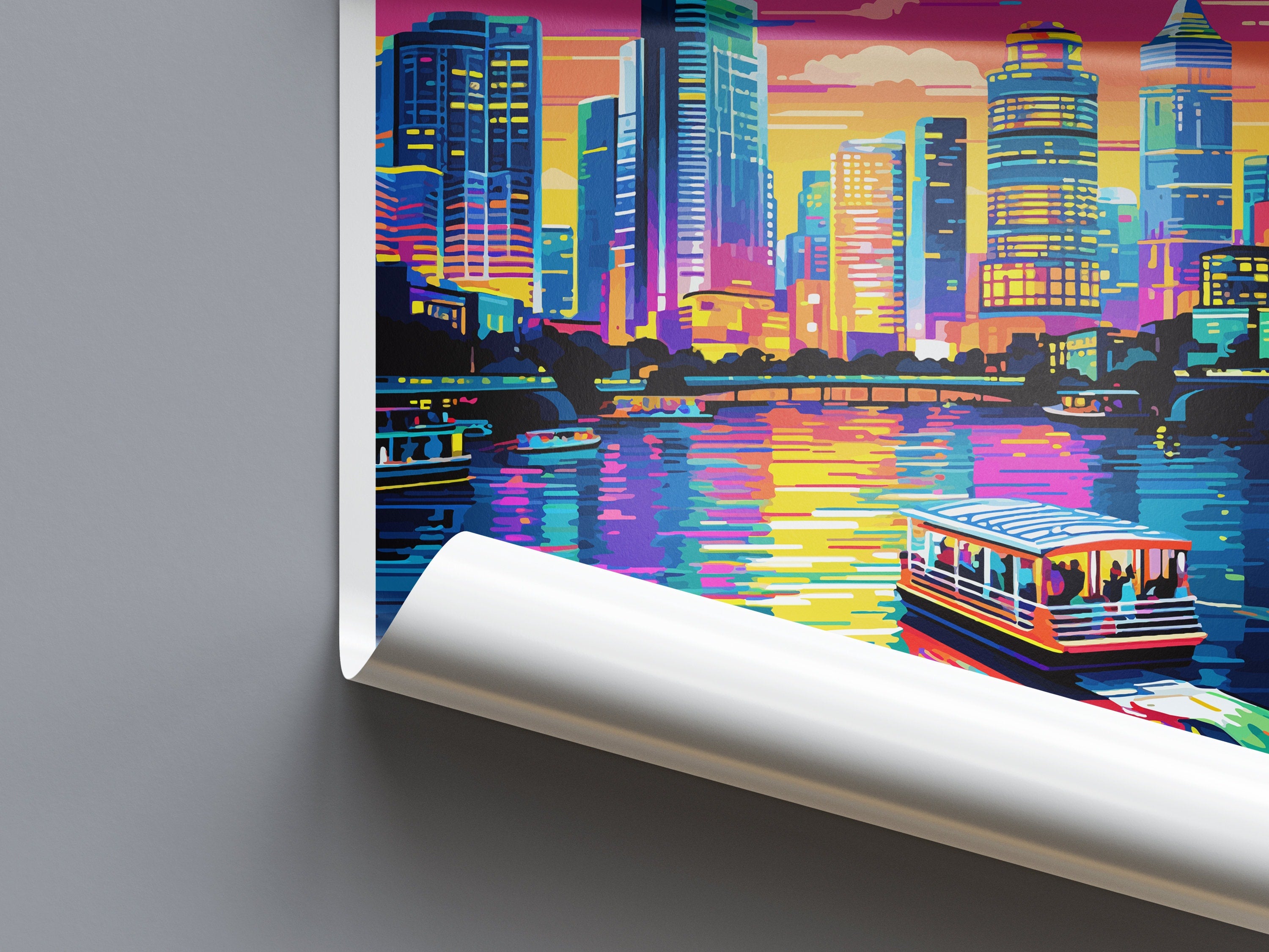 Bangkok Travel Print Wall Art Bangkok Wall Hanging Home Decor Bangkok Gift Art Lovers Wall Art Thailand Travel Print Gift Thai Travel Art