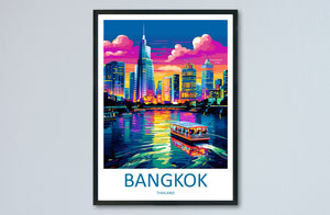 Bangkok Travel Print Wall Art Bangkok Wall Hanging Home Decor Bangkok Gift Art Lovers Wall Art Thailand Travel Print Gift Thai Travel Art