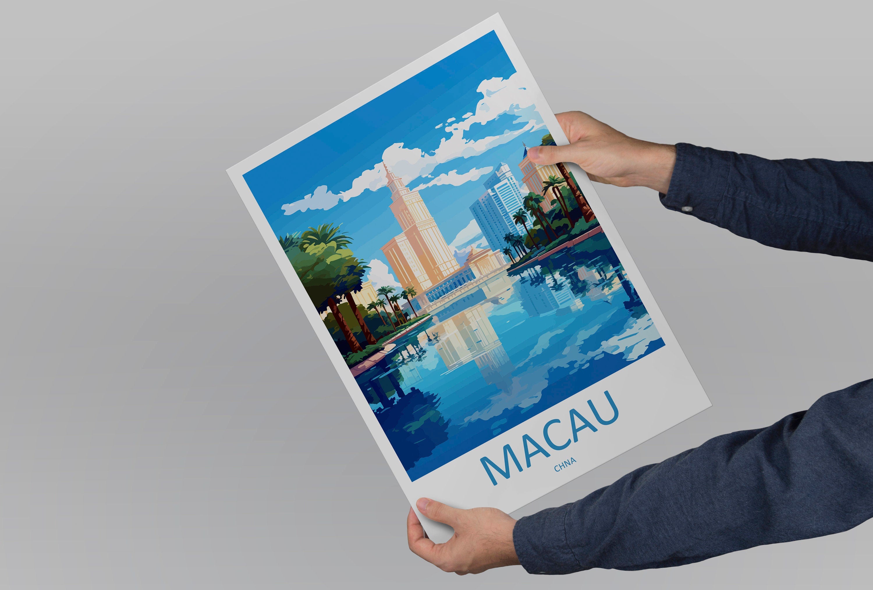 Macau Travel Print Wall Art Macau Wall Hanging Home Décor Gift Macau Art Lovers China Macau Art Gift Lover Print