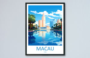 Macau Travel Print Wall Art Macau Wall Hanging Home Décor Gift Macau Art Lovers China Macau Art Gift Lover Print