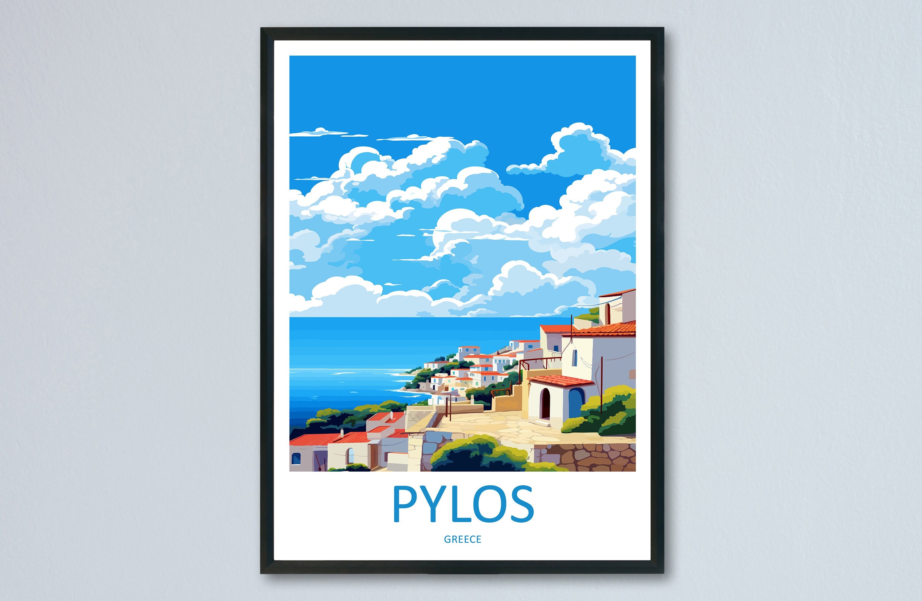 Pylos Travel Print Wall Art Pylos Wall Hanging Home Decoration Pylos Gift Art Lovers Wall Art Print Pylos Print