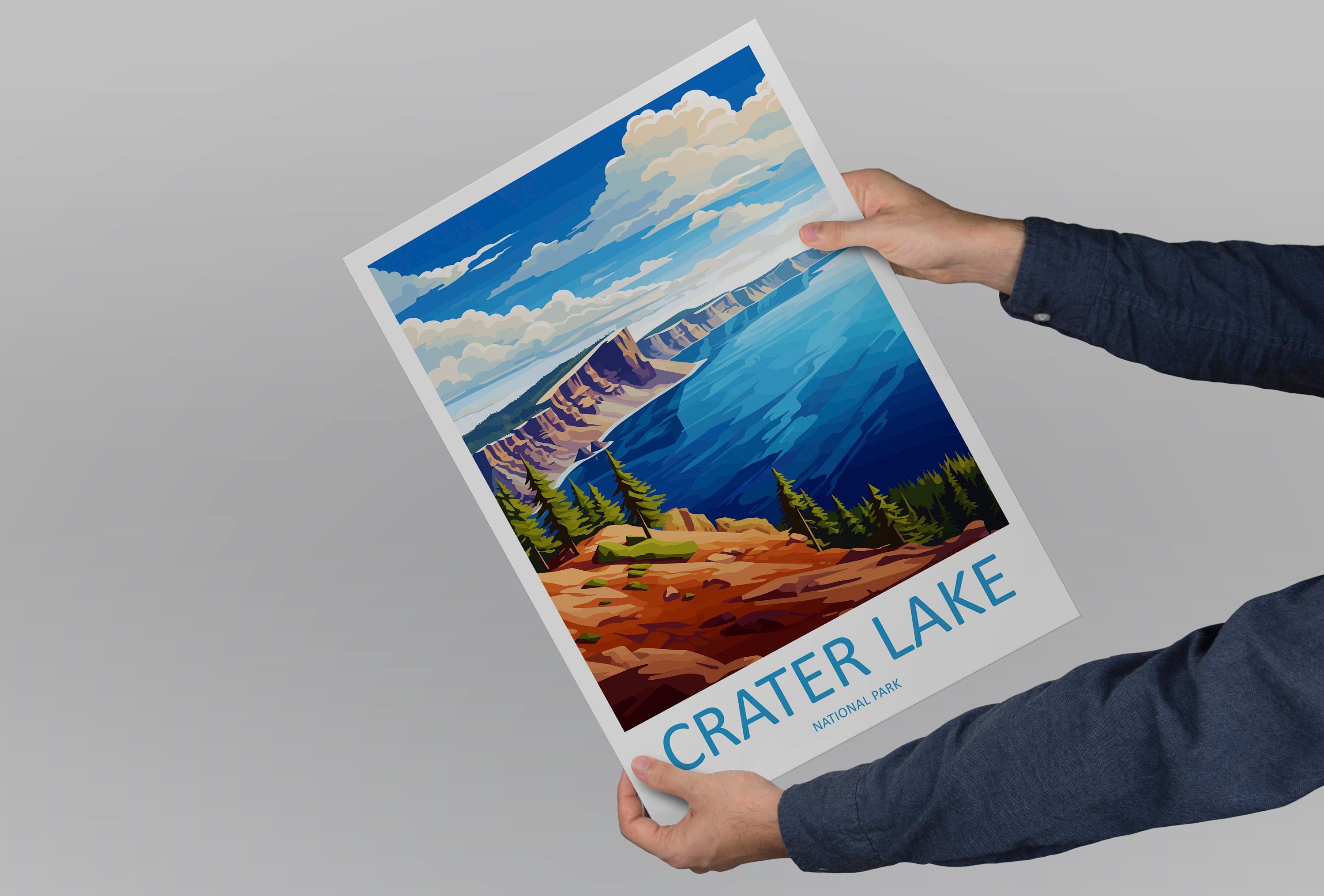 Crater Lake National Park Travel Print Wall Art Crater Lake National Park Wall Hanging Home Décor Crater Lake National Park Gift Art