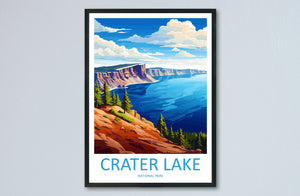 Crater Lake National Park Travel Print Wall Art Crater Lake National Park Wall Hanging Home Décor Crater Lake National Park Gift Art