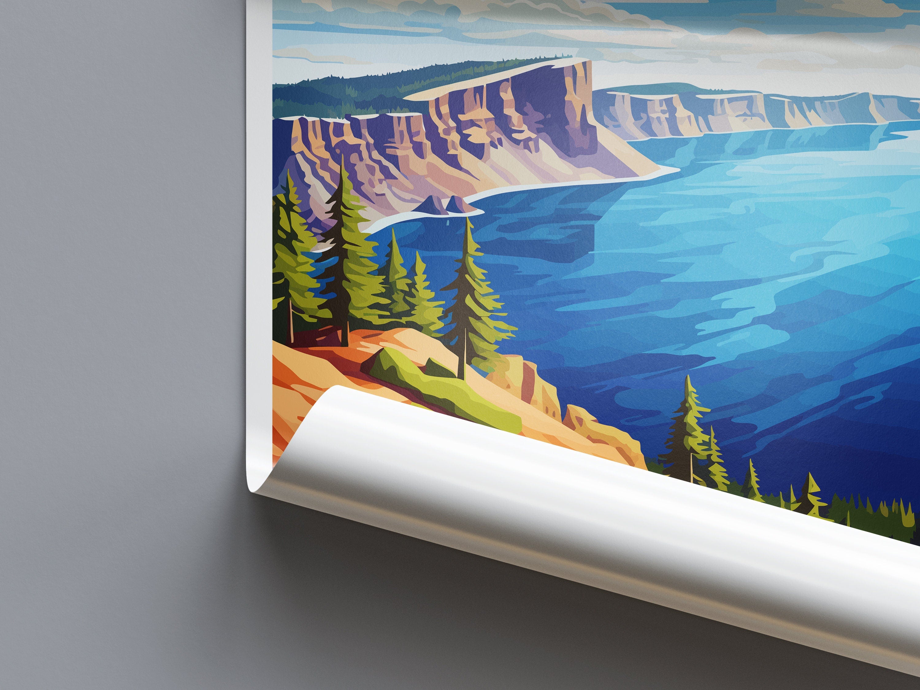 Crater Lake National Park Travel Print Wall Art Crater Lake National Park Wall Hanging Home Décor Crater Lake National Park Gift Art