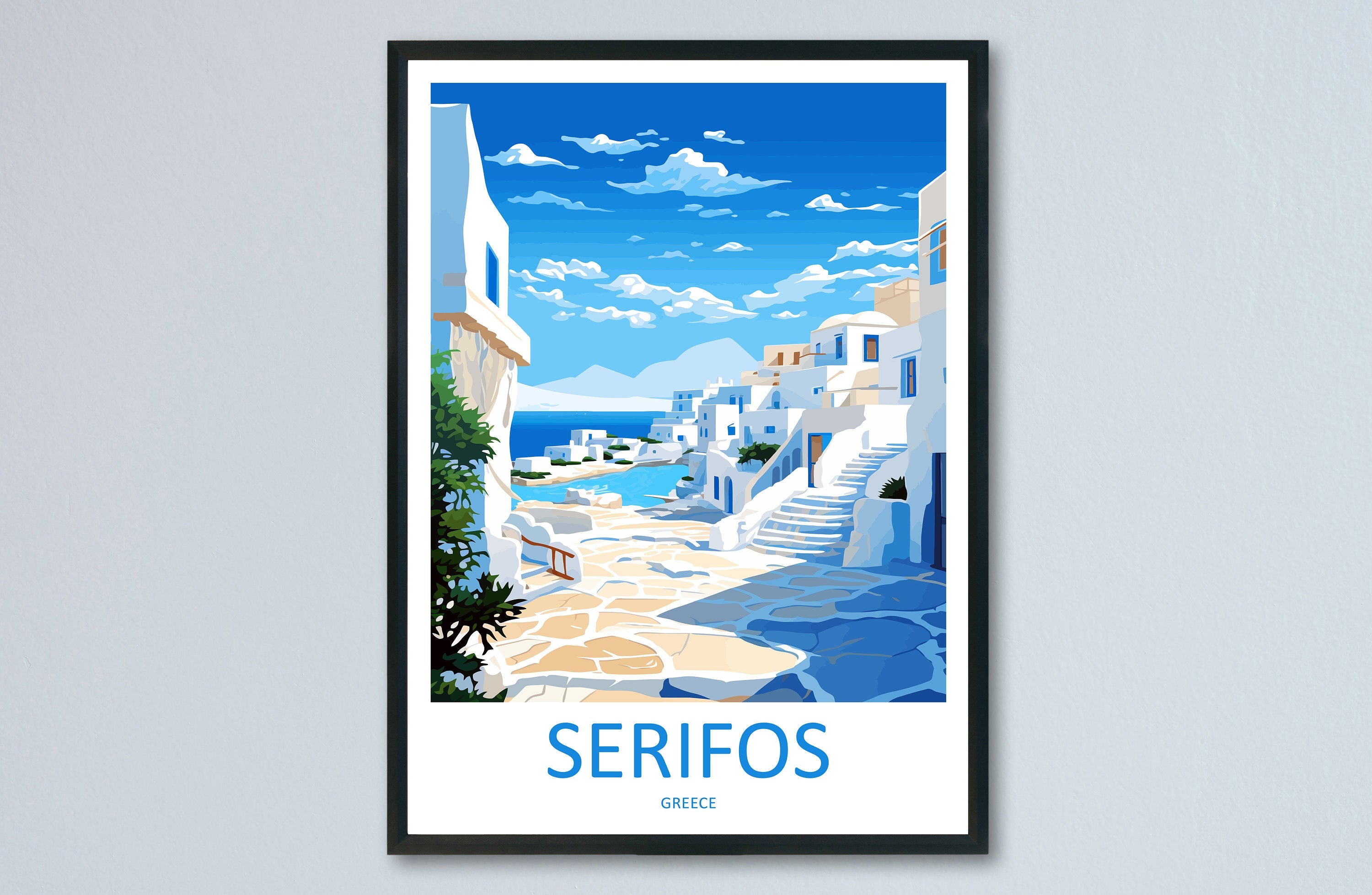 Serifos Travel Print Wall Art Serifos Greece Wall Hanging Home Decoration Serifos Gift Art Lovers Wall Art Print Serifos Greece Wall Art