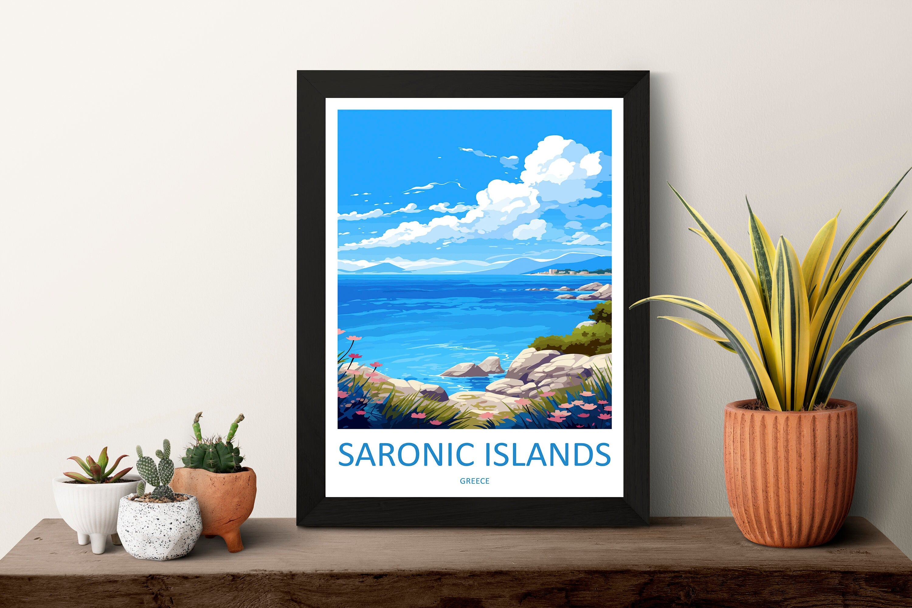 Saronic Islands Travel Print Wall Art Saronic Islands Greece Wall Hanging Home Decor Saronic Islands Gift Art Lovers Wall Art Print Greece