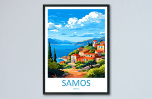 Samos Travel Print Wall Art Samos Greece Wall Hanging Home Decoration Samos Gift Art Lovers Wall Art Print Samos Greece Wall Poster Art