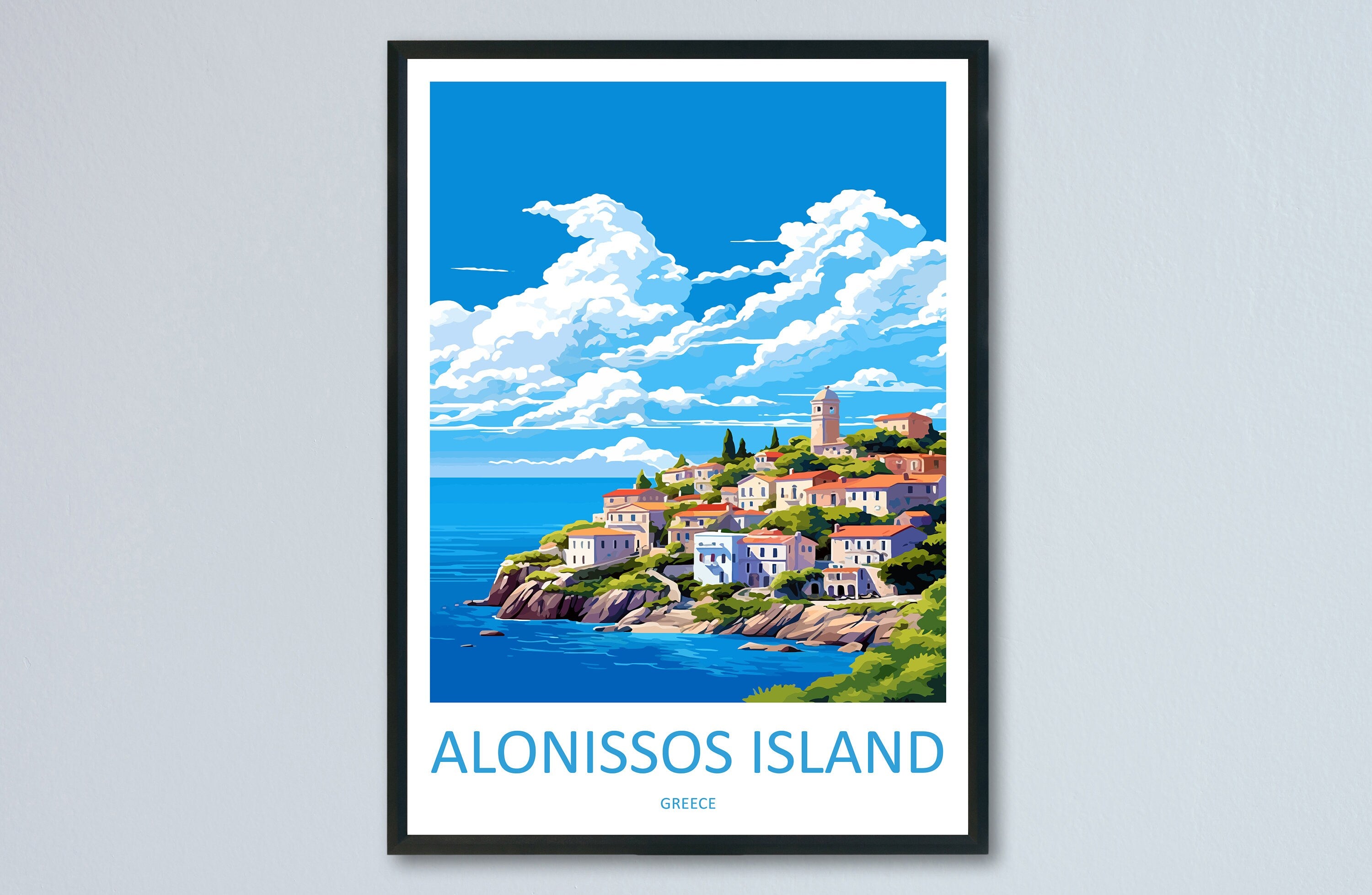 Alonissos Island Travel Print Wall Art Alonissos Island Wall Hanging Home Decoration Alonissos Island Gift Art Lovers Wall Art Print