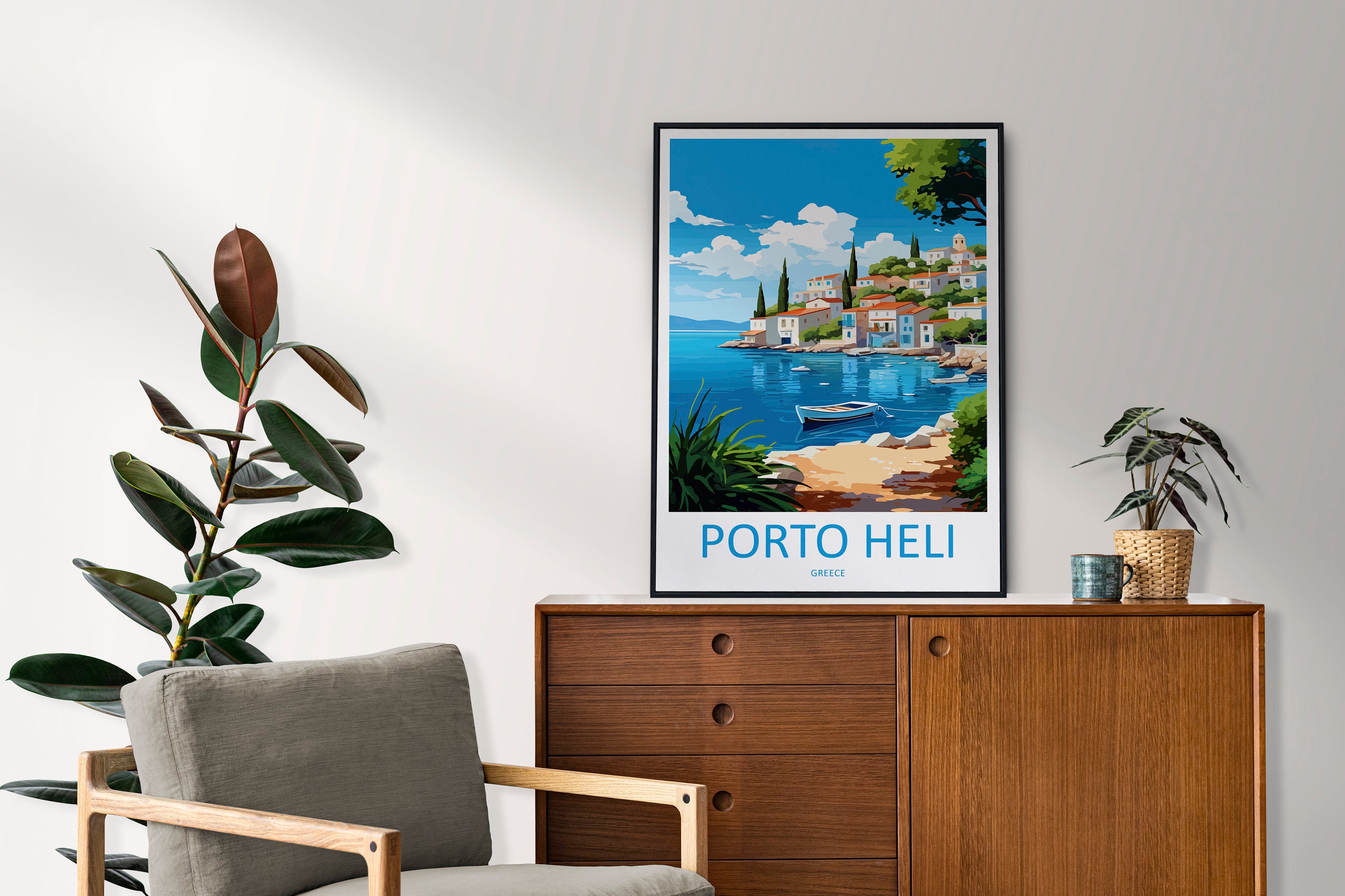 Porto Heli Travel Print Wall Art Porto Heli Greece Wall Hanging Home Decoration Porto Heli Gift Art Lovers Wall Art Print Porto Heli Greece